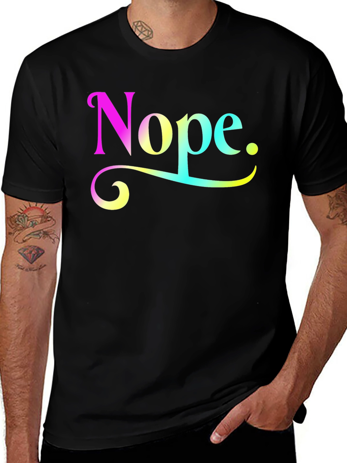 Variant 6 of Nope Graphic T-Shirt - Rainbow Gradient Tee