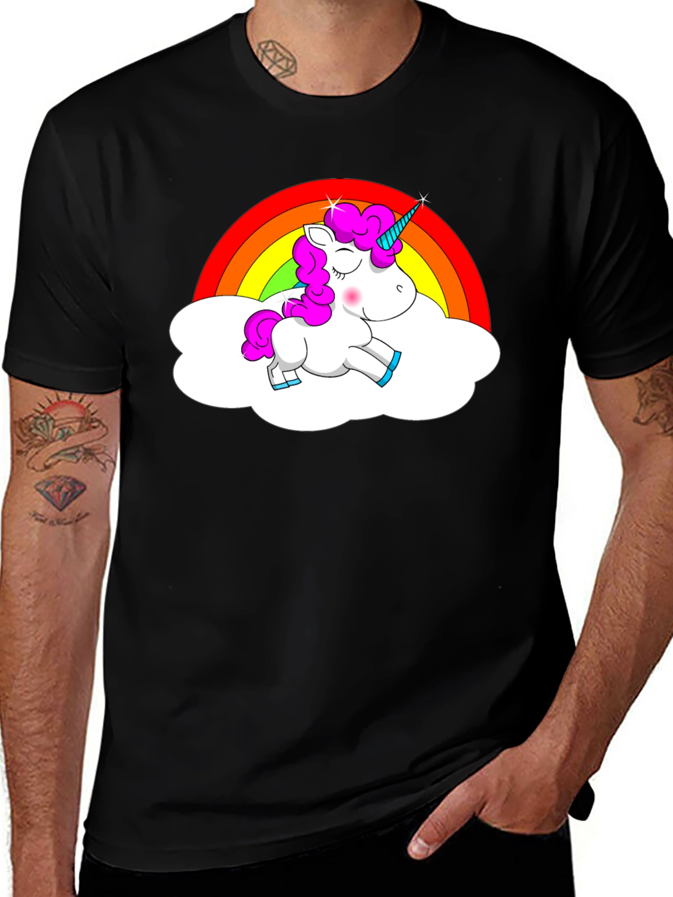 Variant 9 of Rainbow Unicorn Cloud Graphic Tee