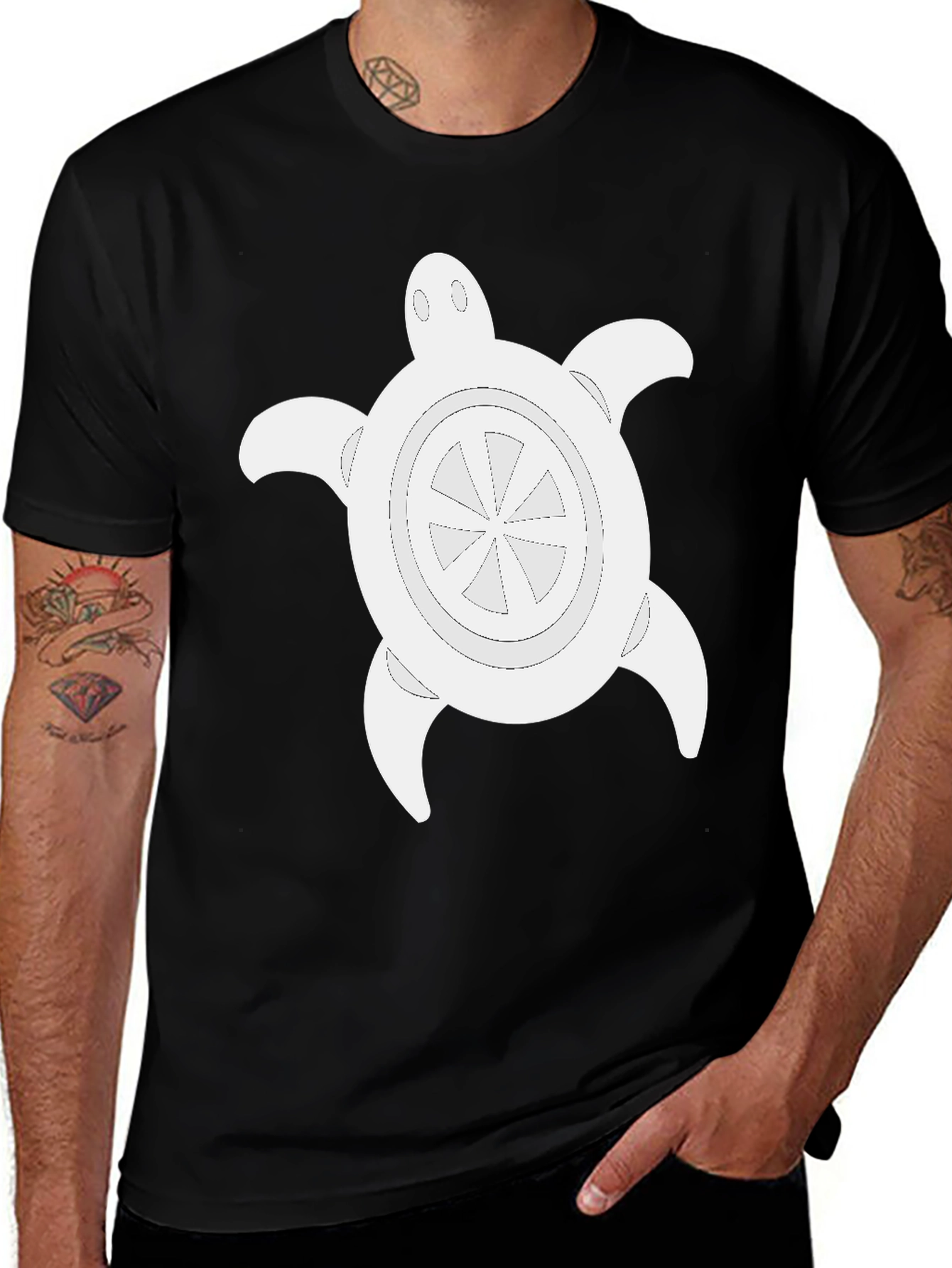 Variant 17 of Turtle Graphic Black Tee