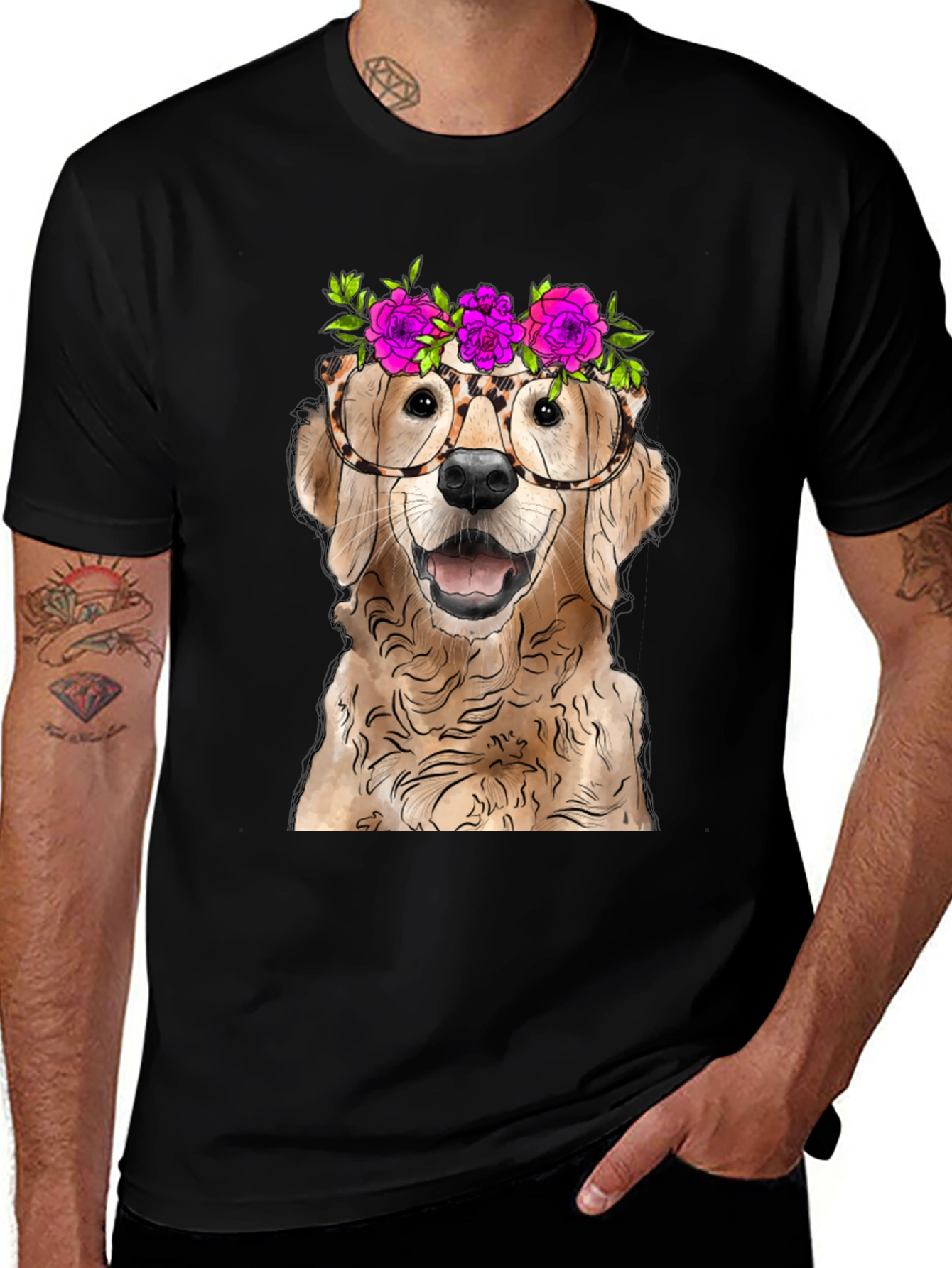Dog with Glasses Graphic Tee