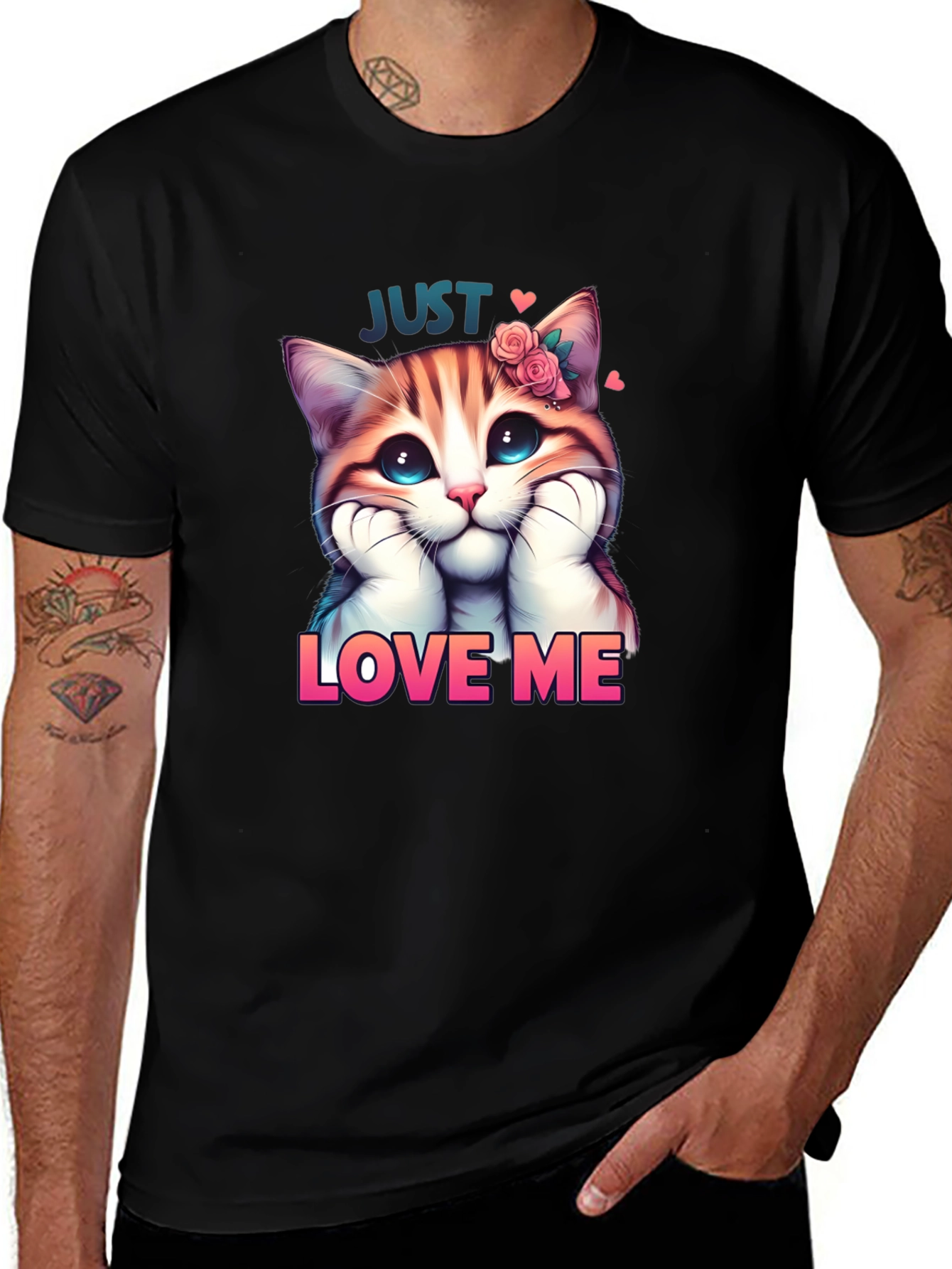 Variant 17 of Cute Kitten 'Just Love Me' Graphic Tee