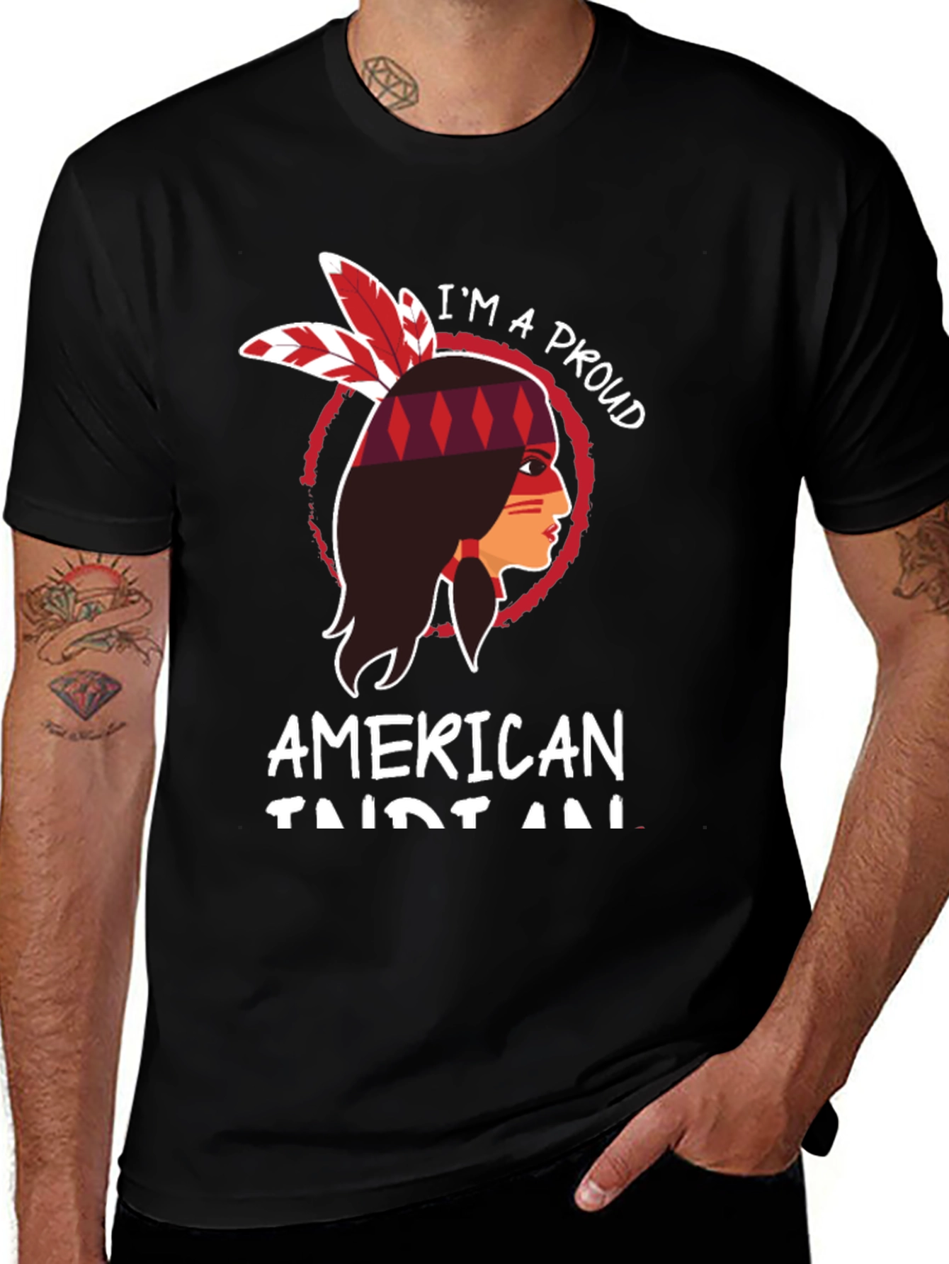 Variant 27 of Proud American Indian T-Shirt