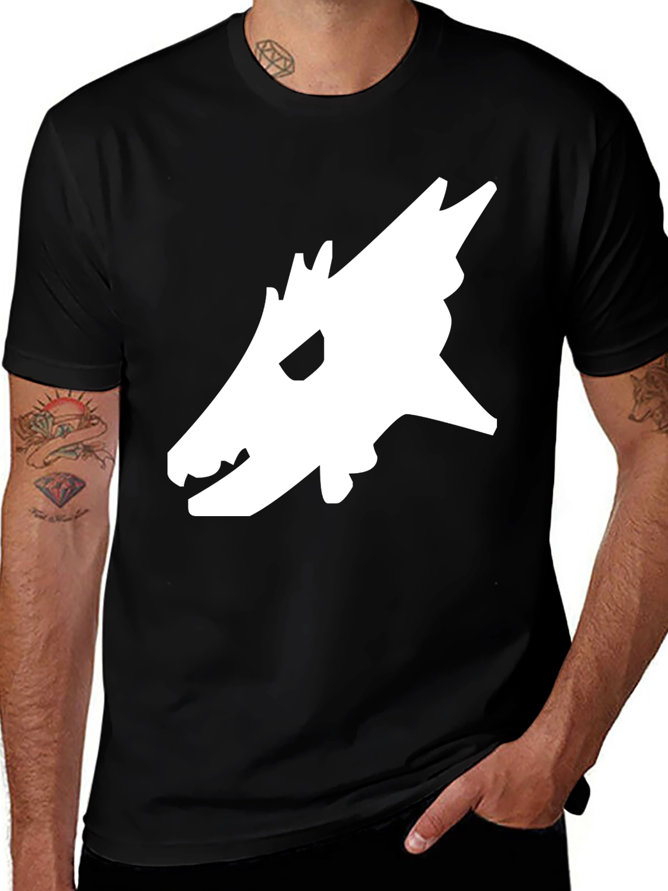 Variant 4 of Dragon Head Graphic Tee - Black