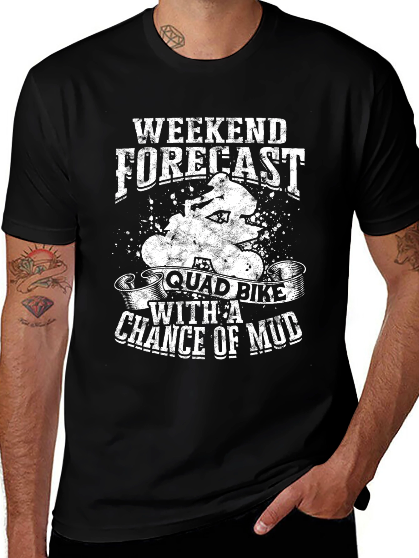 Variant 27 of Weekend Forecast Quad Bike Mudding T-Shirt