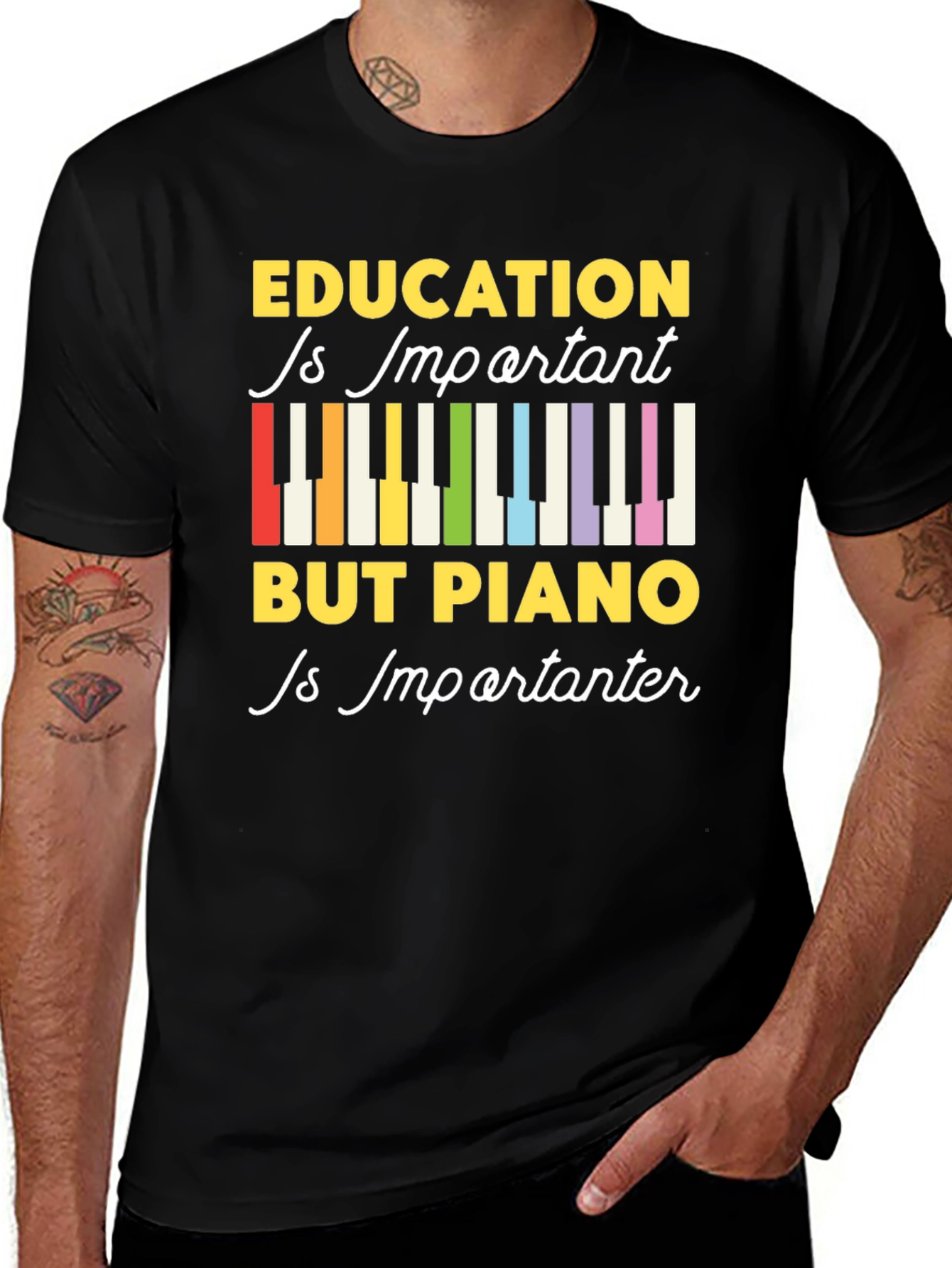 Variant 28 of Education Is Important But Piano Is Importanter T-Shirt
