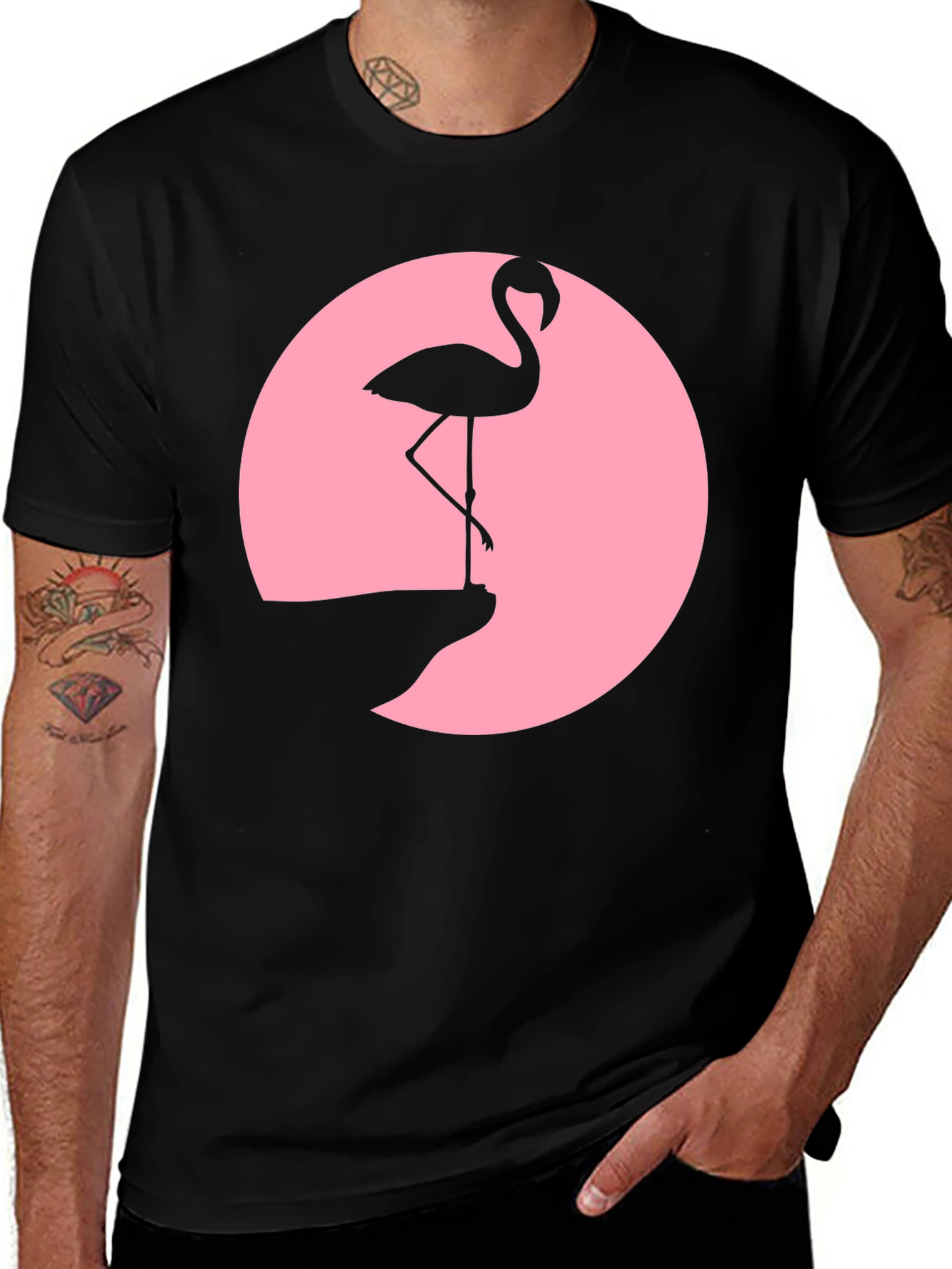 Variant 5 of Flamingo Silhouette Black T-Shirt