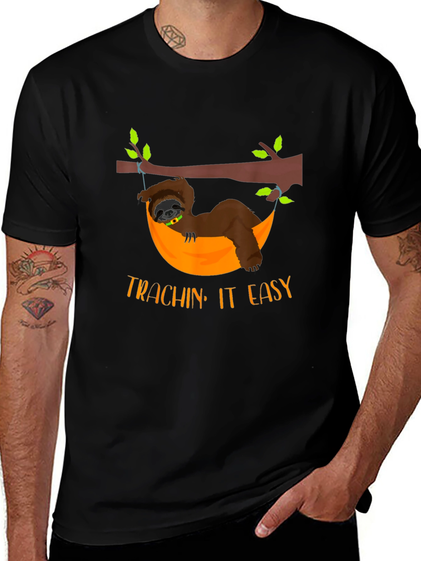 Variant 28 of Trachin' It Easy Sloth T-Shirt - Relaxed Style