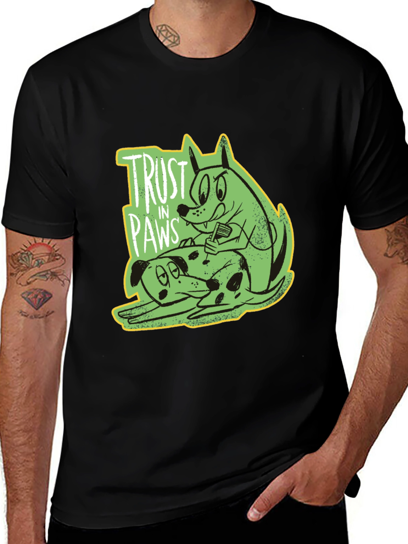 Variant 11 of Trust in Paws Graphic Tee - Black