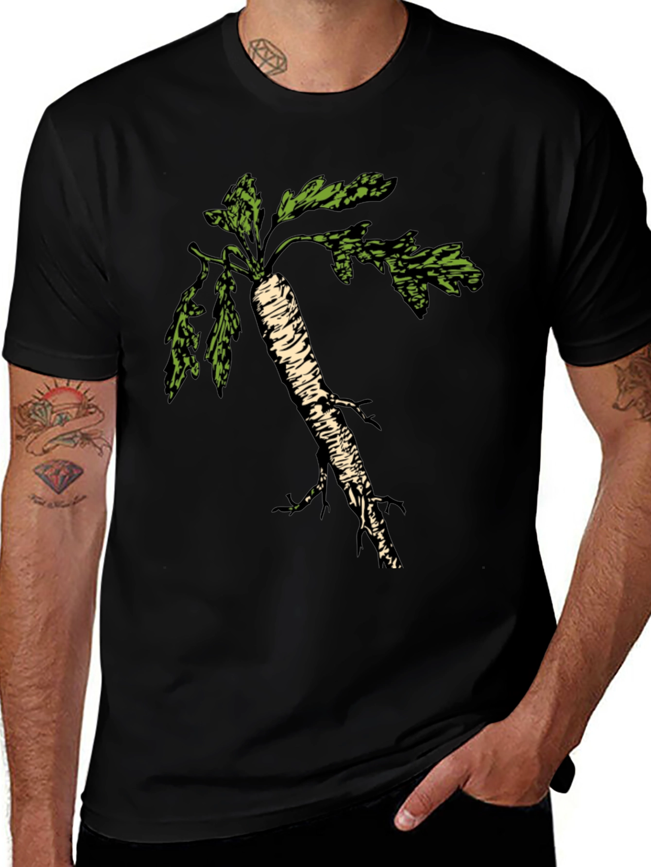 Variant 13 of Horseradish Graphic Tee - Black Cotton T-Shirt