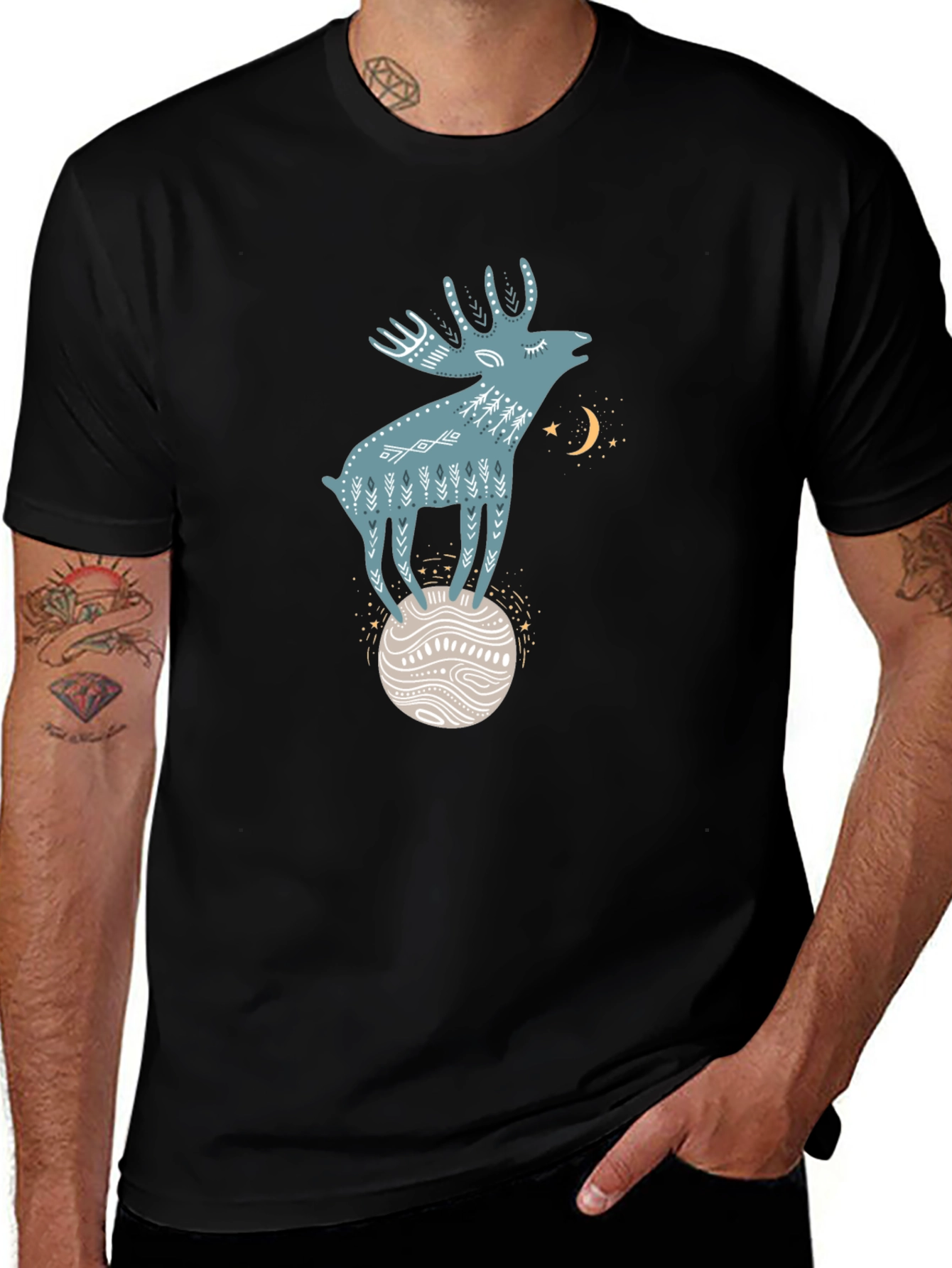 Variant 24 of Moose on Moon Graphic T-Shirt