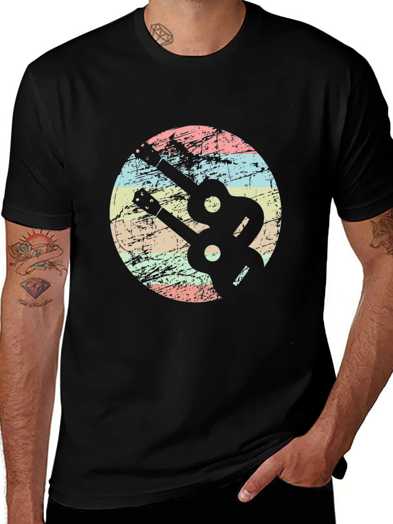 Variant 6 of Retro Guitar Graphic T-Shirt