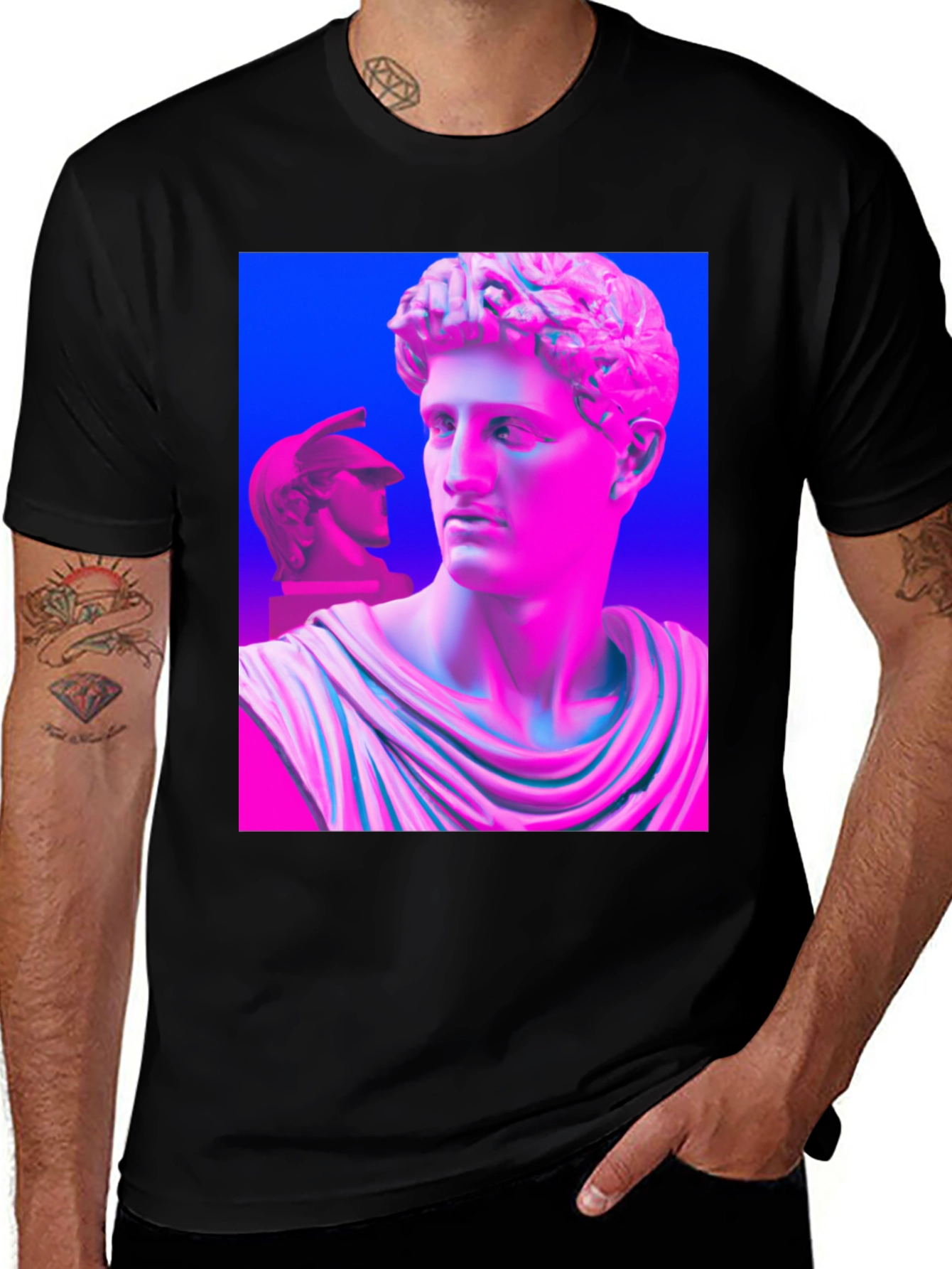 Statue Graphic Tee - Art Inspired Black T-Shirt