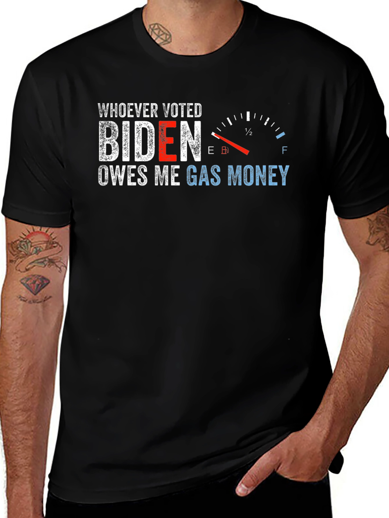 Variant 9 of Biden Owes Me Gas Money T-Shirt