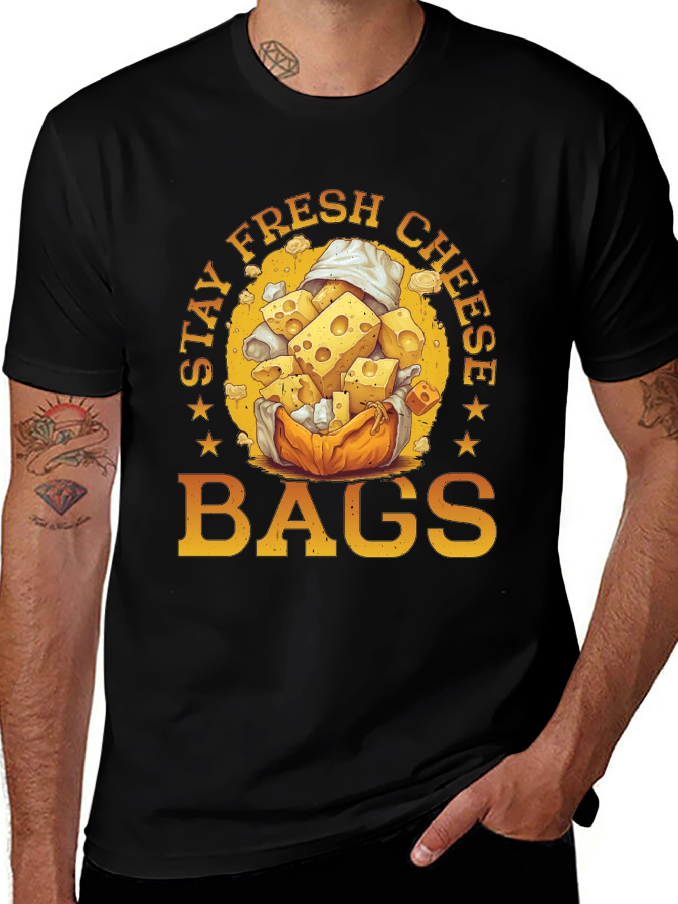Variant 20 of Stay Fresh Cheese Bags Graphic T-Shirt