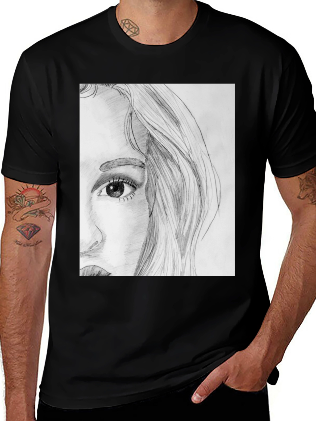 Variant 24 of Monochrome Portrait Graphic Tee
