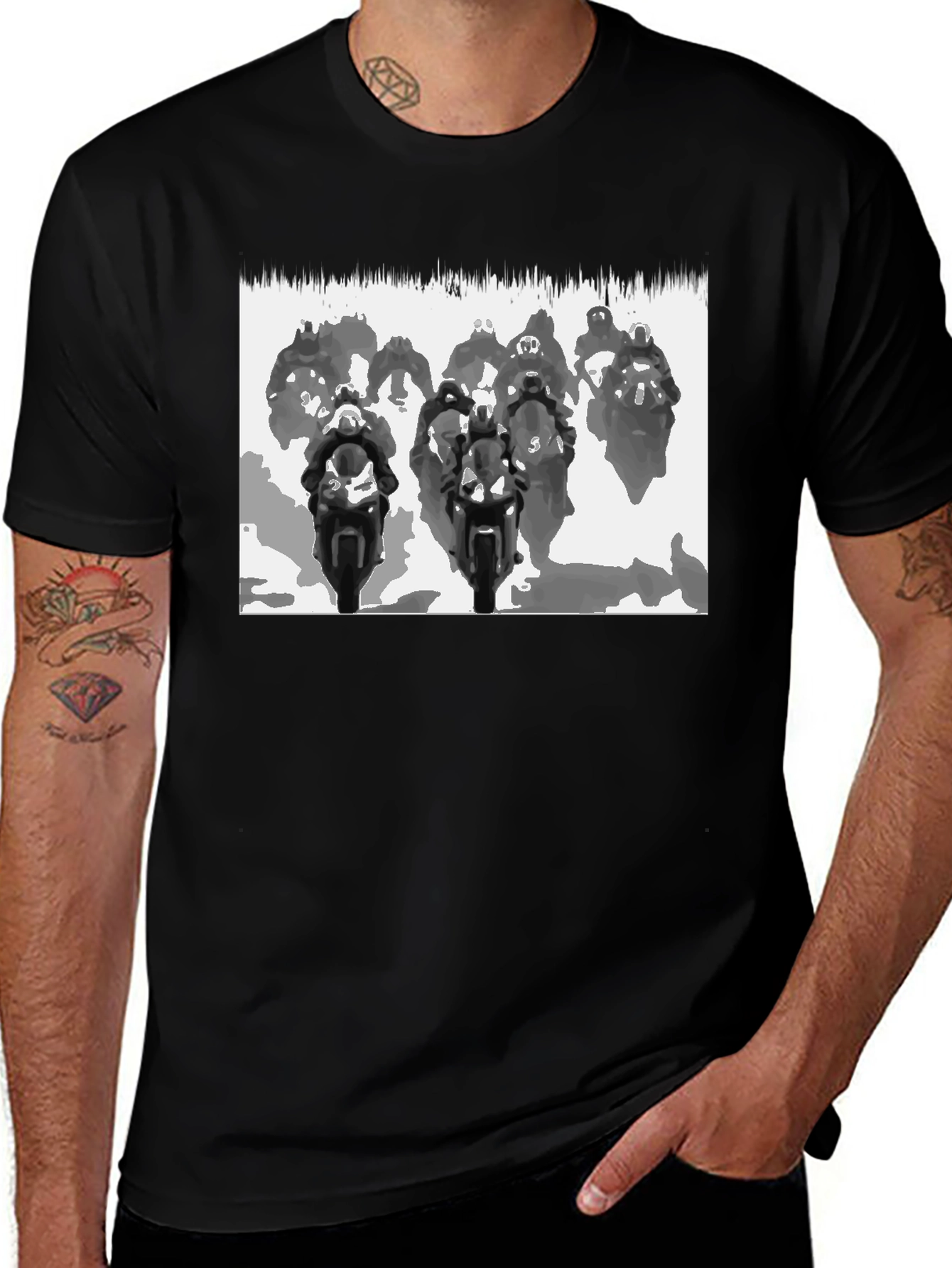 Variant 21 of Motorcycle Race Black T-Shirt - Ride in Style
