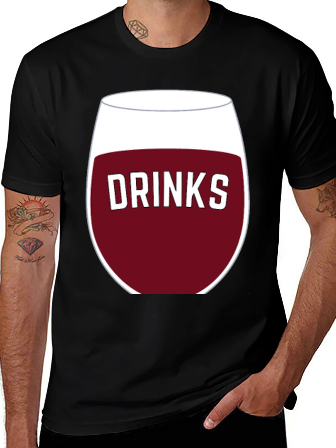 Drinks Wine Glass Graphic T-Shirt