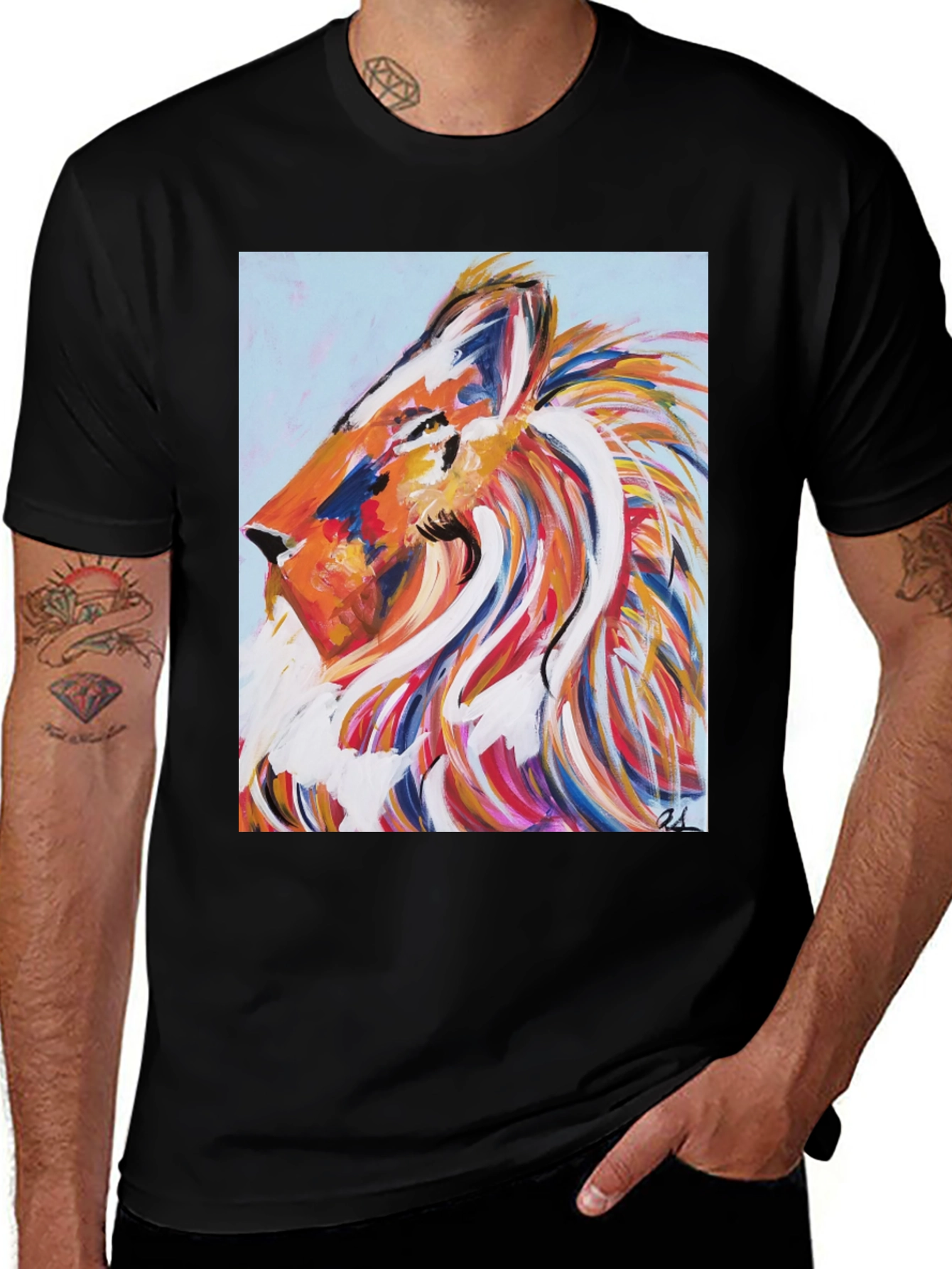 Variant 7 of Abstract Lion Graphic Tee - Bold Art T-Shirt