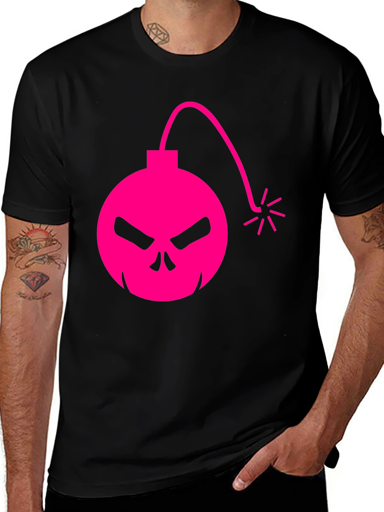 Variant 5 of Skull Bomb Graphic Tee - Edgy Style