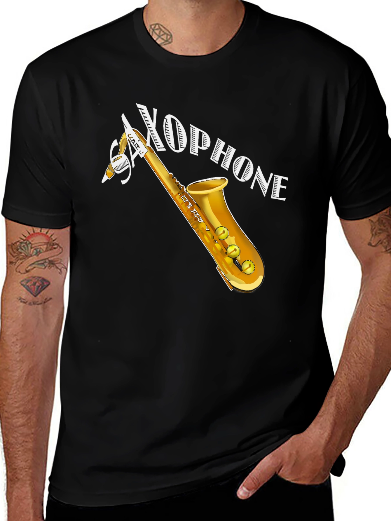 Variant 17 of Saxophone Graphic T-Shirt - Musician's Apparel