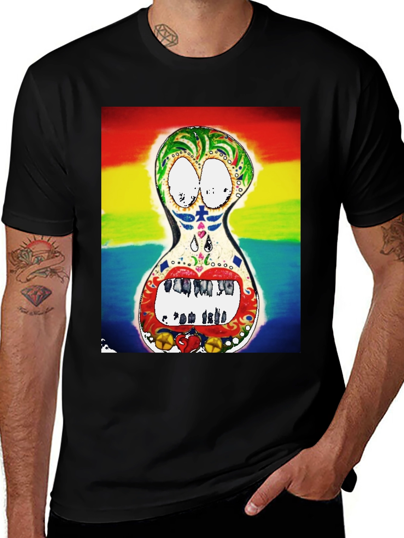 Variant 4 of Sugar Skull Rainbow T-Shirt