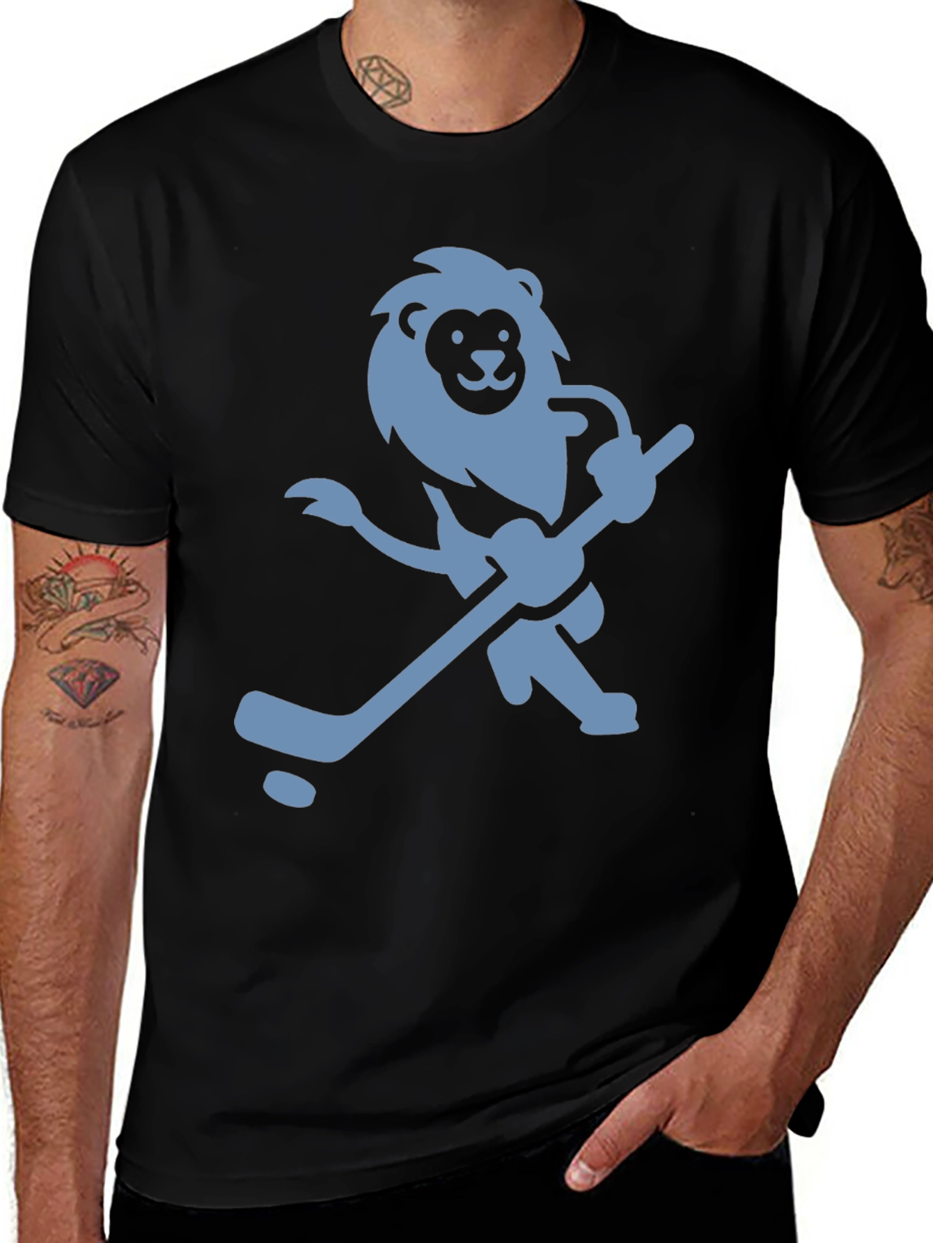 Variant 27 of Lion Hockey Graphic Tee - Cool Casual Shirt