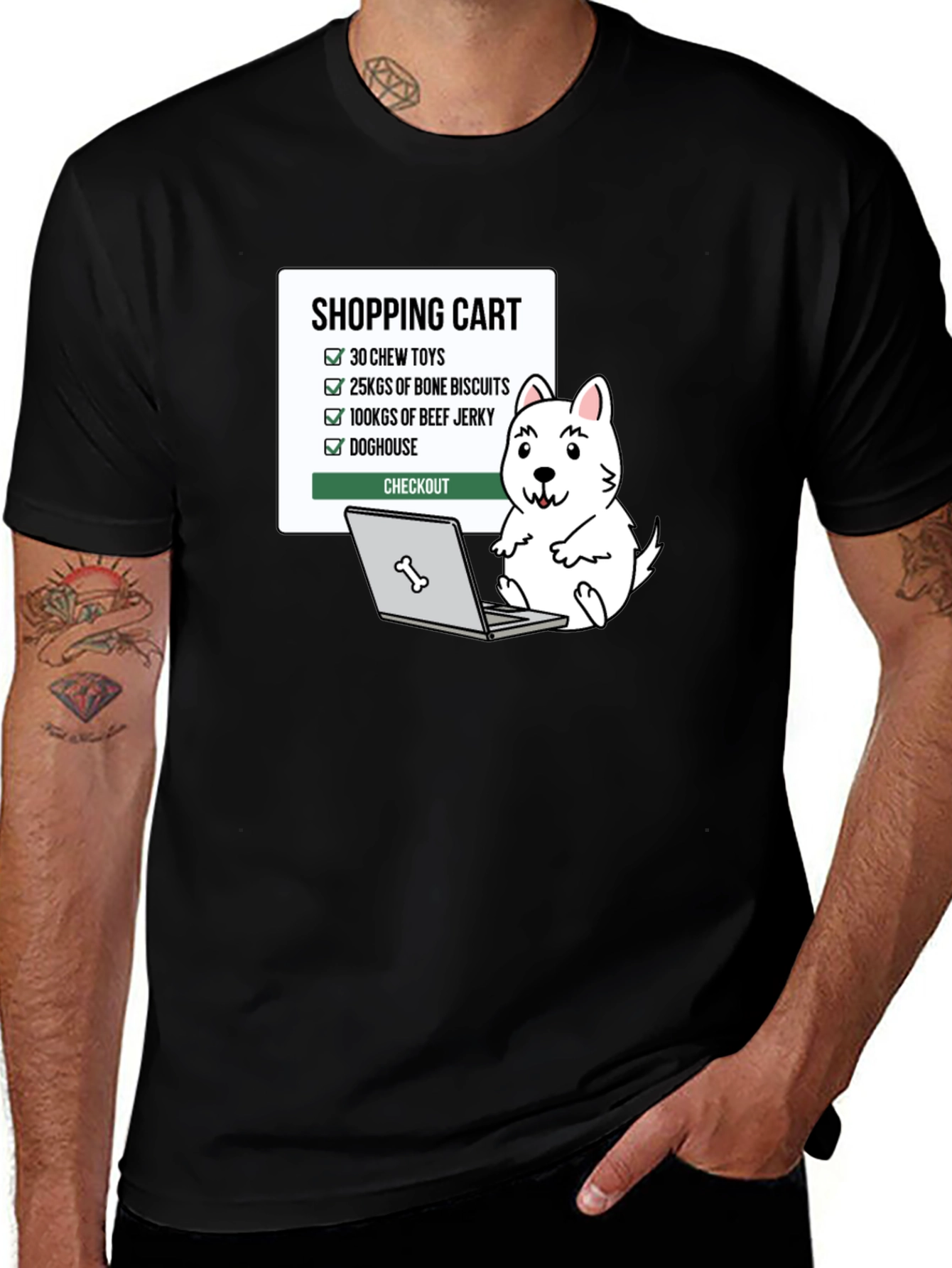 Variant 11 of Dog Lover Shopping Cart T-Shirt