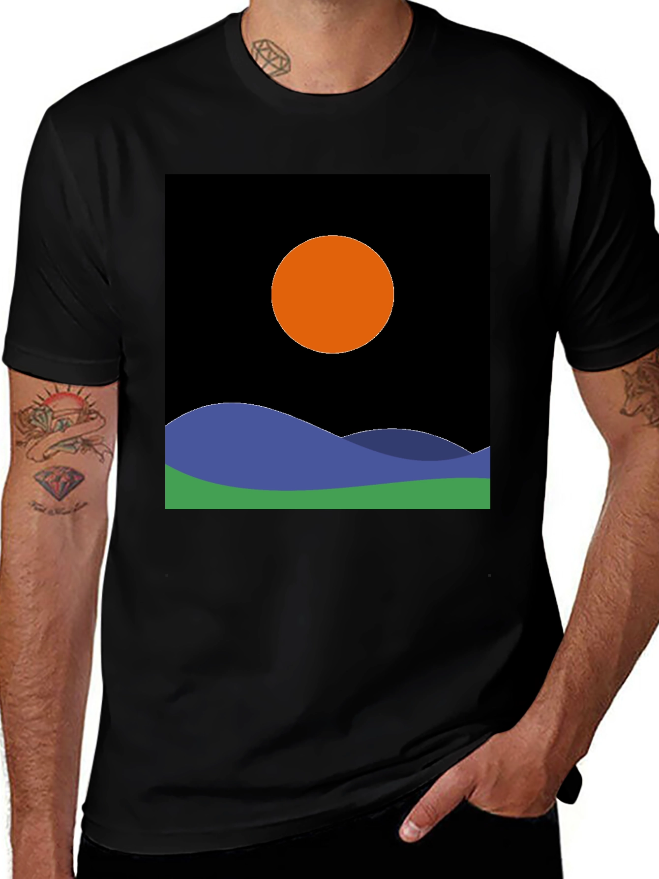 Variant 7 of Sunset Graphic Tee - Minimalist Design T-Shirt
