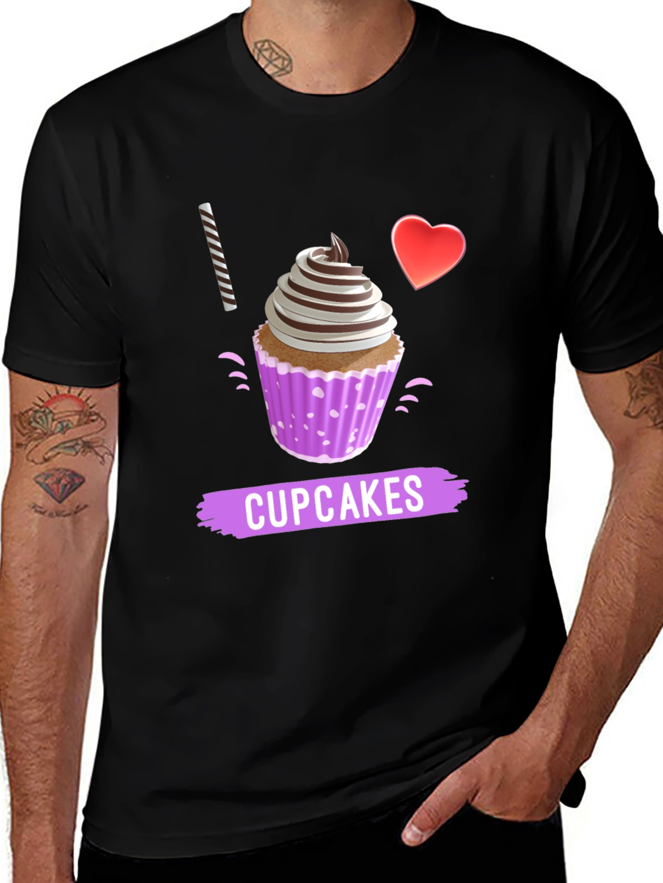 Variant 22 of I Love Cupcakes Graphic T-Shirt