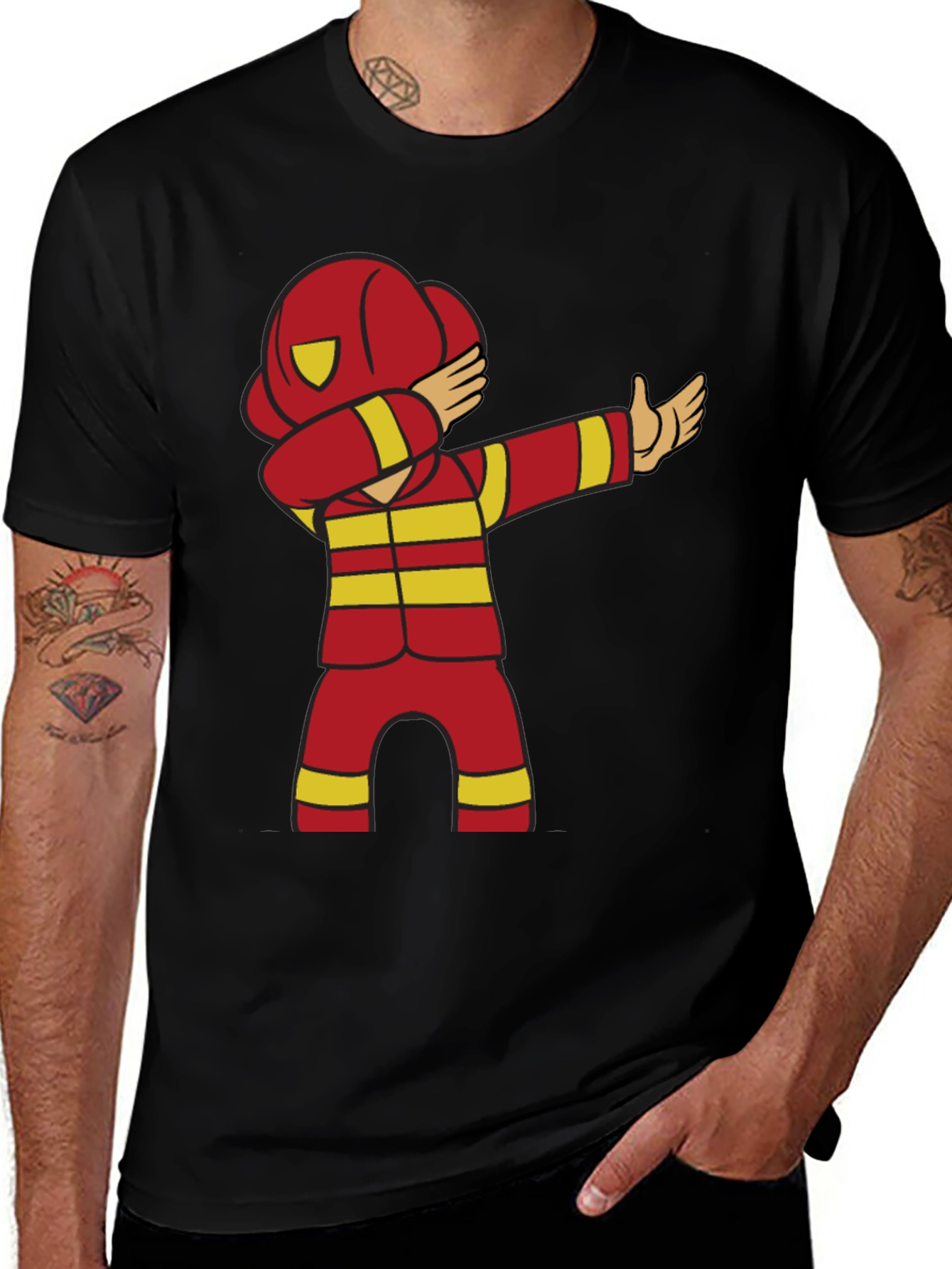 Variant 7 of Firefighter Dab Black T-Shirt