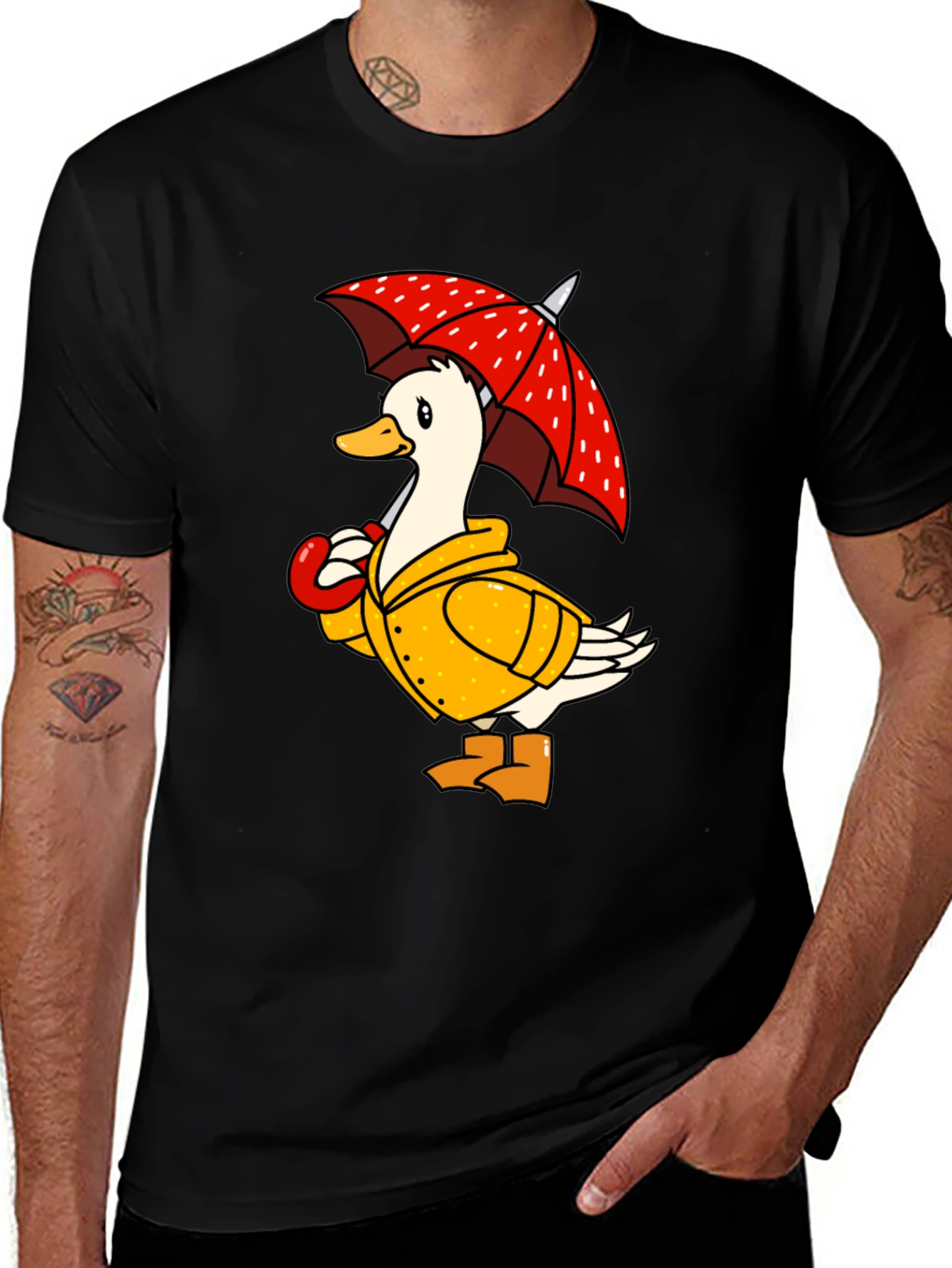 Variant 6 of Duck in Raincoat T-Shirt - Cute Cartoon Animal Tee