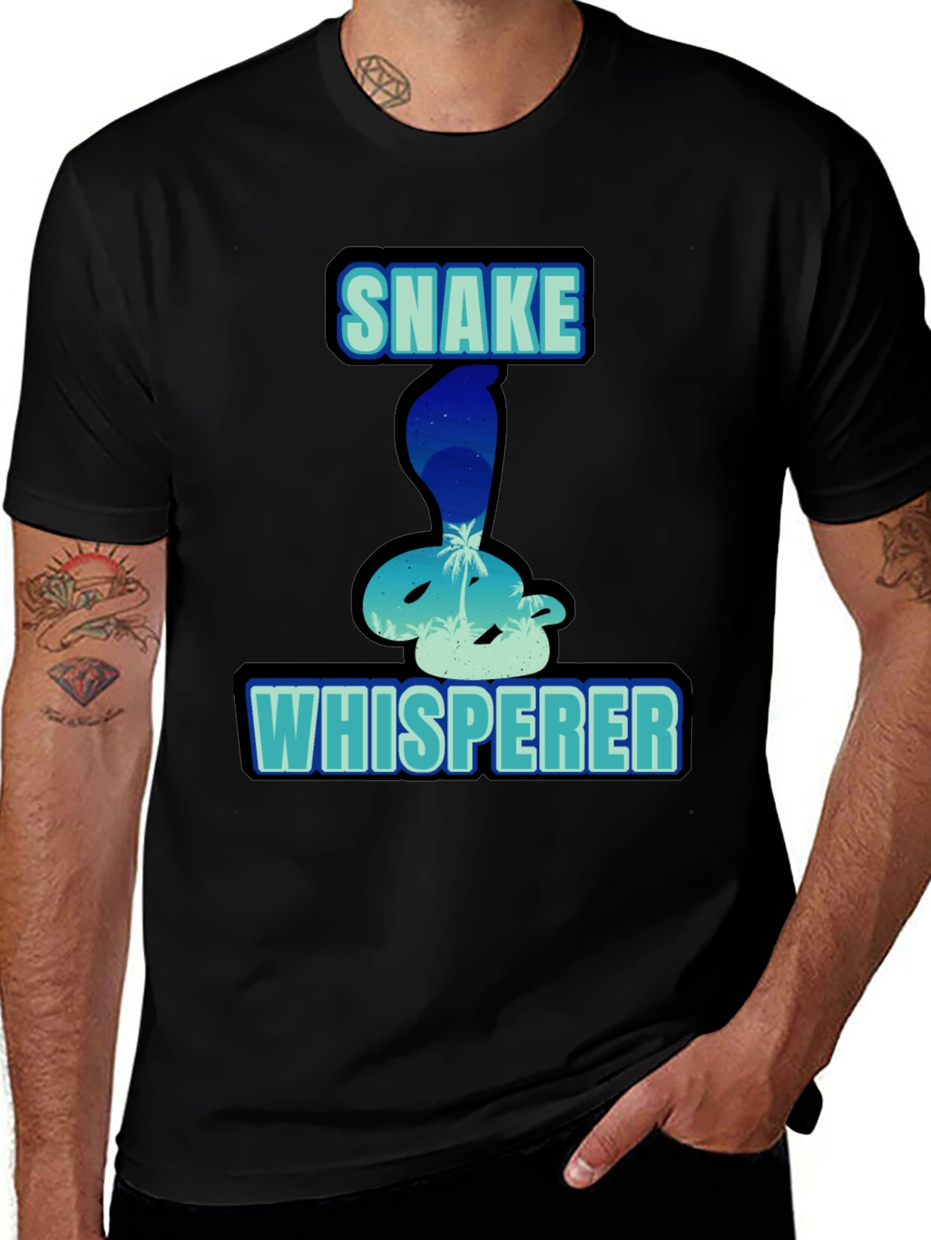 Black Snake Whisperer Graphic T-Shirt main image