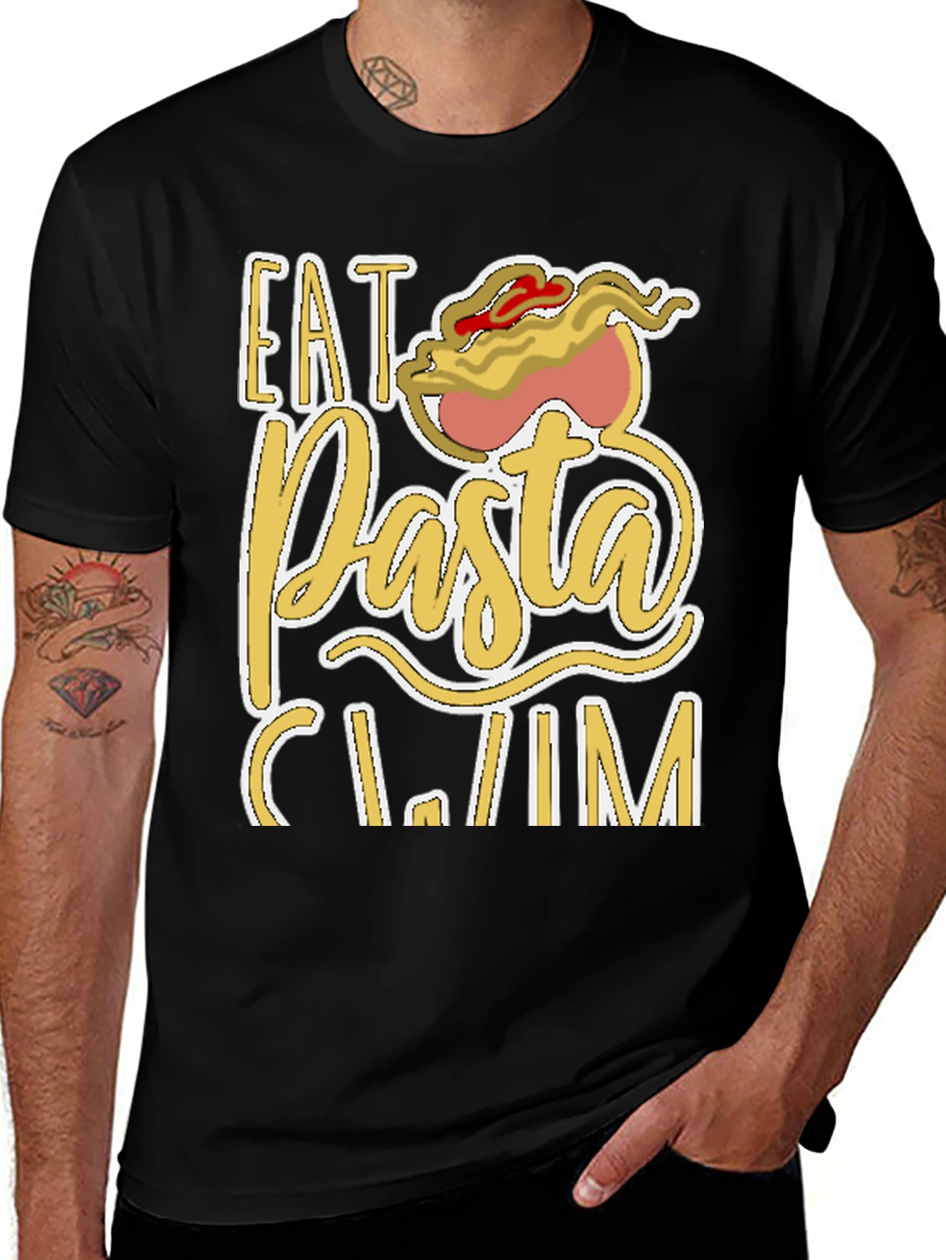 Variant 6 of Eat Pasta Swim T-Shirt Funny Foodie Tee