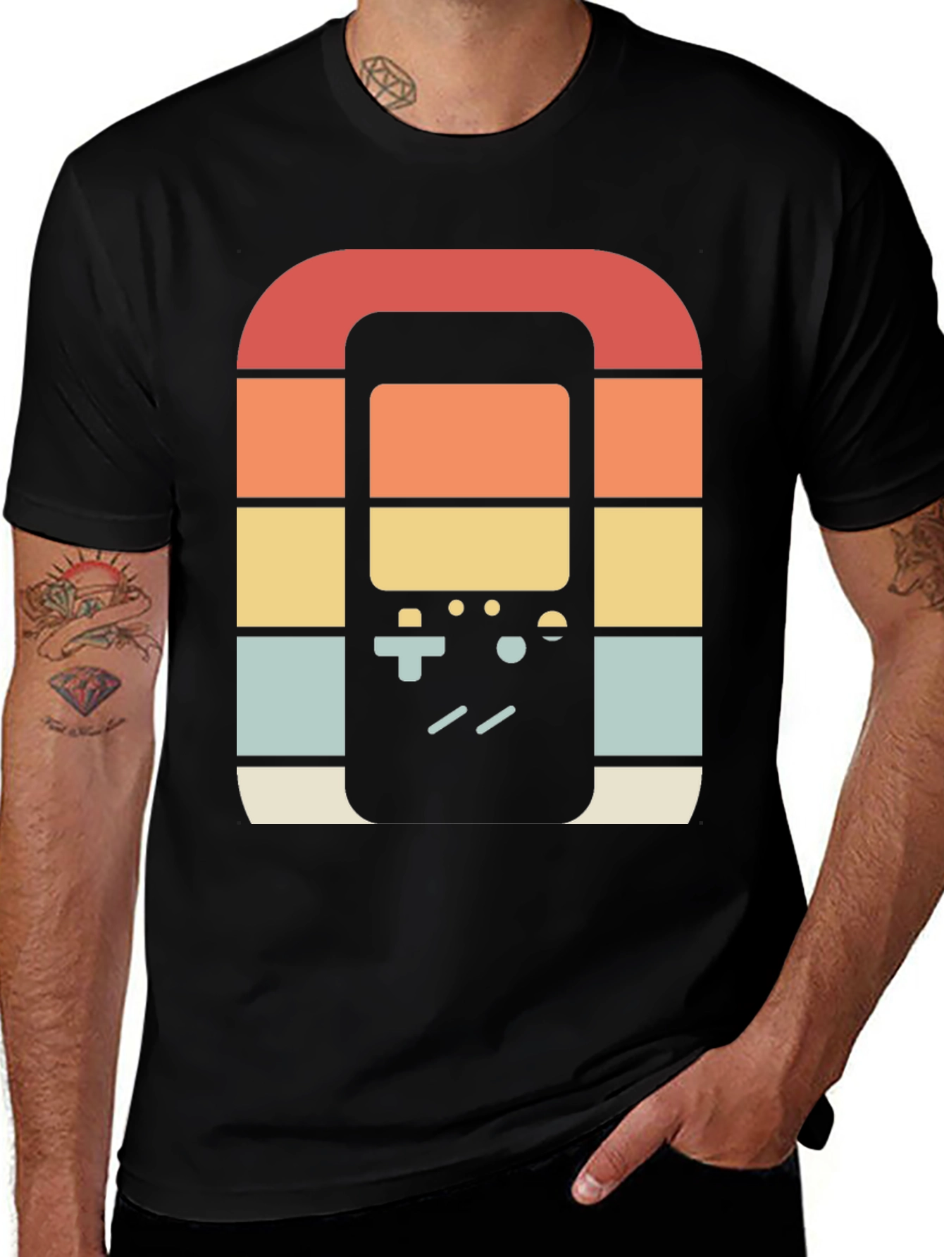 Variant 19 of Retro Gamer Graphic Tee - Vintage Handheld Design