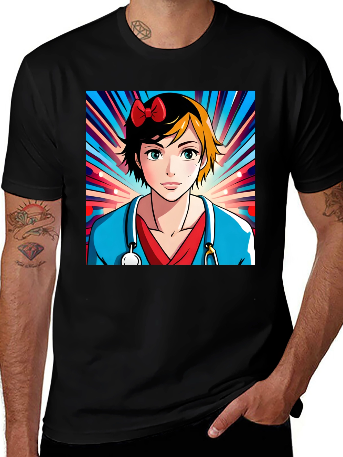 Variant 13 of Anime Nurse T-Shirt - Unique Cartoon Design