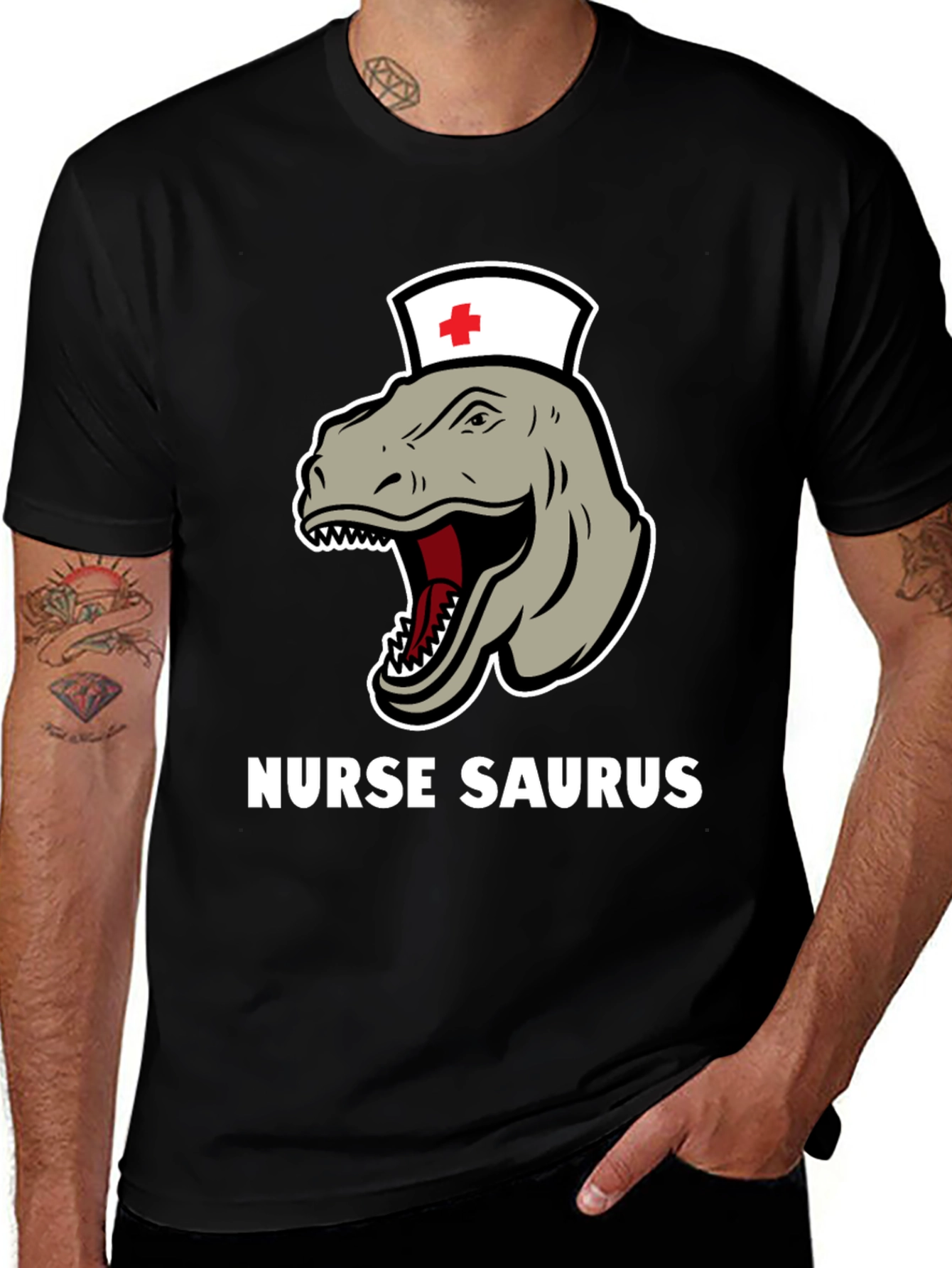 Variant 25 of Nurse Saurus T-Shirt - Funny Dinosaur RN Tee