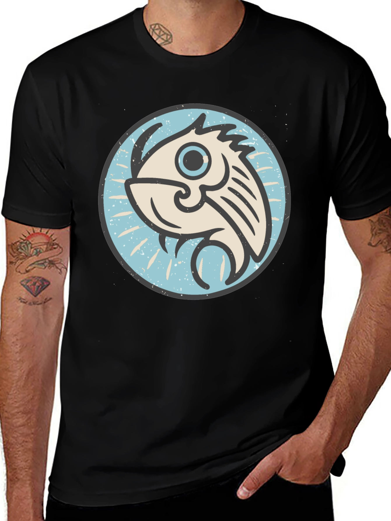 Graphic Tee: Retro Fish Design