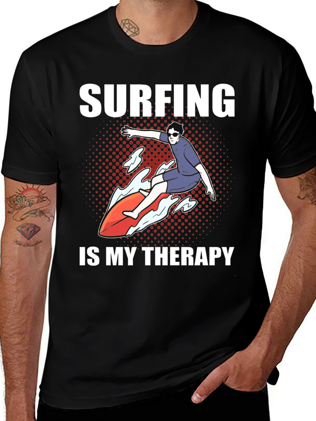 Variant 19 of Surfing Is My Therapy Graphic Tee