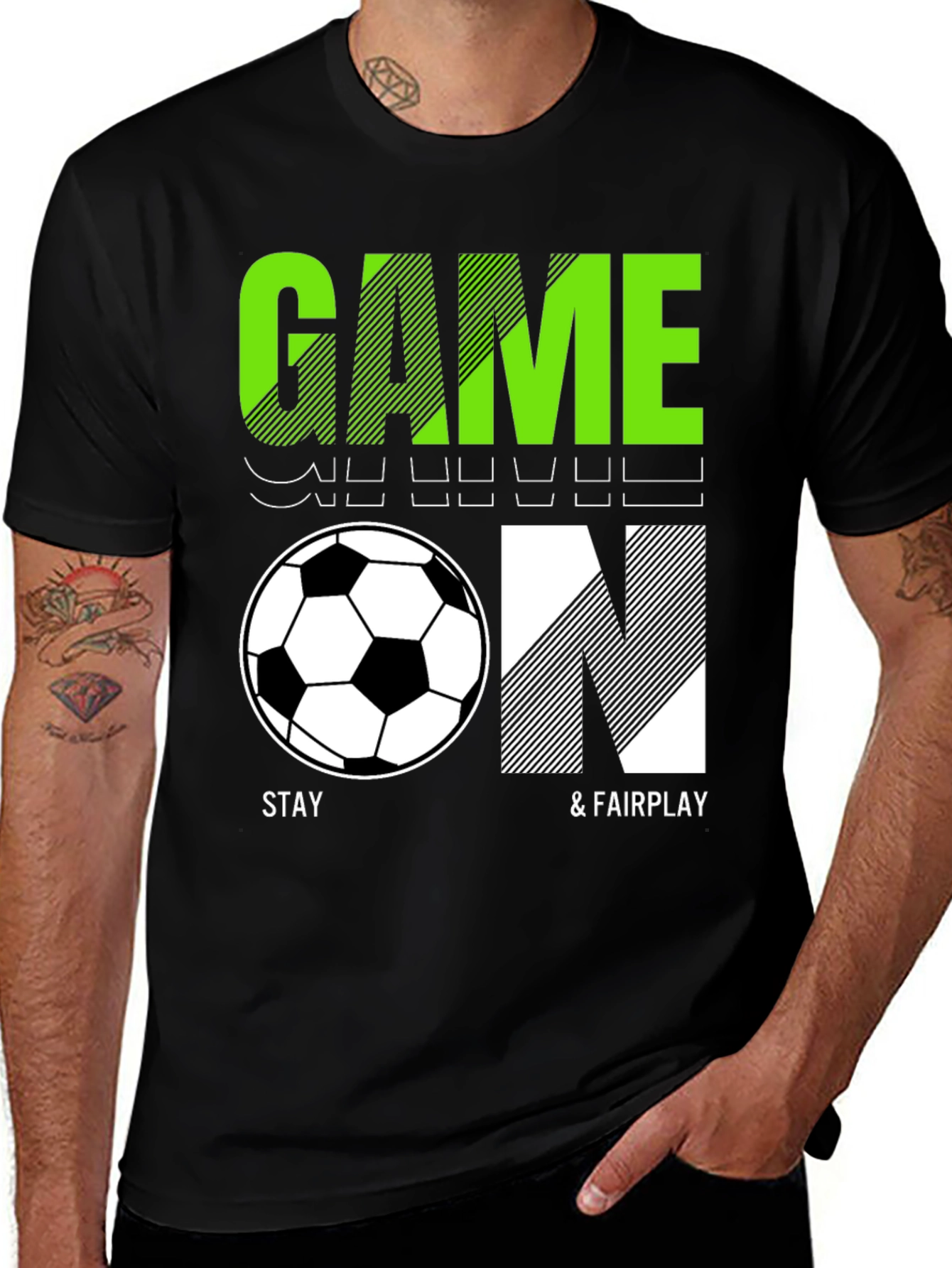 Variant 27 of Game On Soccer T-Shirt - Stay & Fairplay