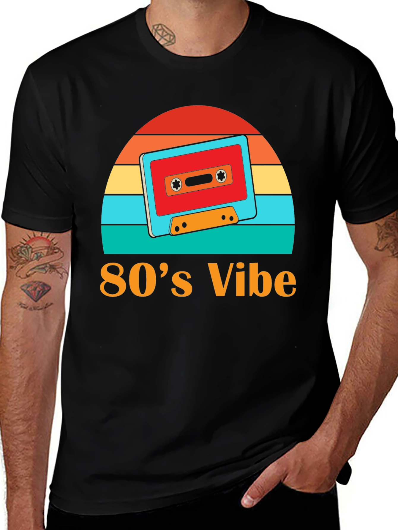 Variant 8 of Retro 80's Vibe Cassette Tape Graphic Tee