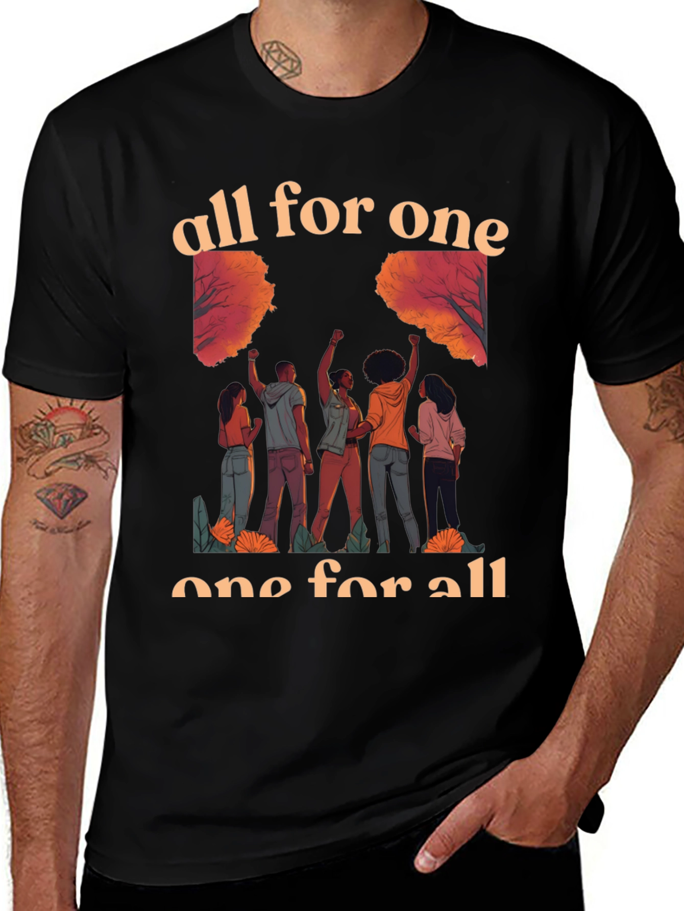 Variant 19 of All For One T-Shirt - Black