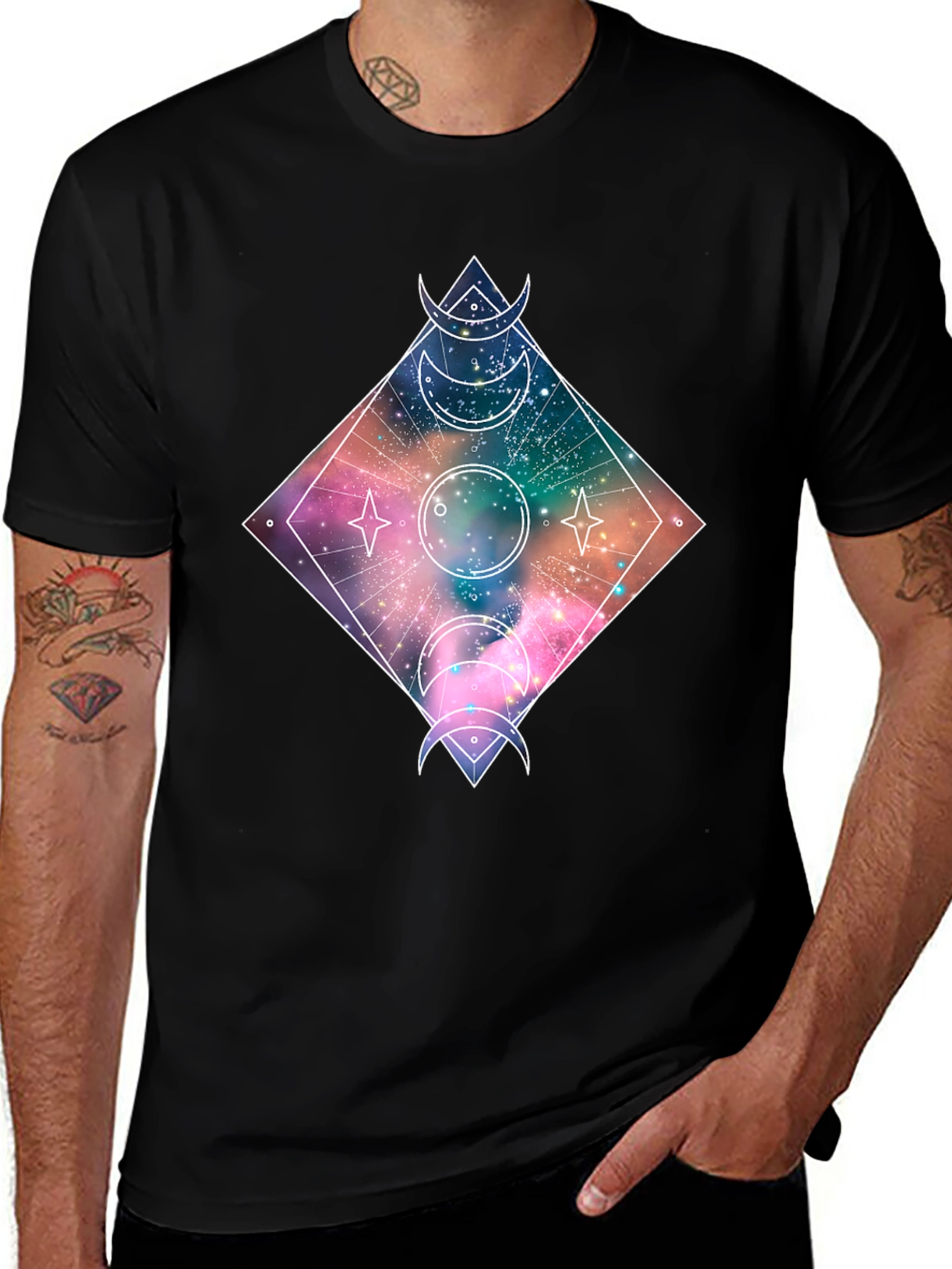 Variant 24 of Cosmic Moon Phases T-Shirt - Galaxy Design