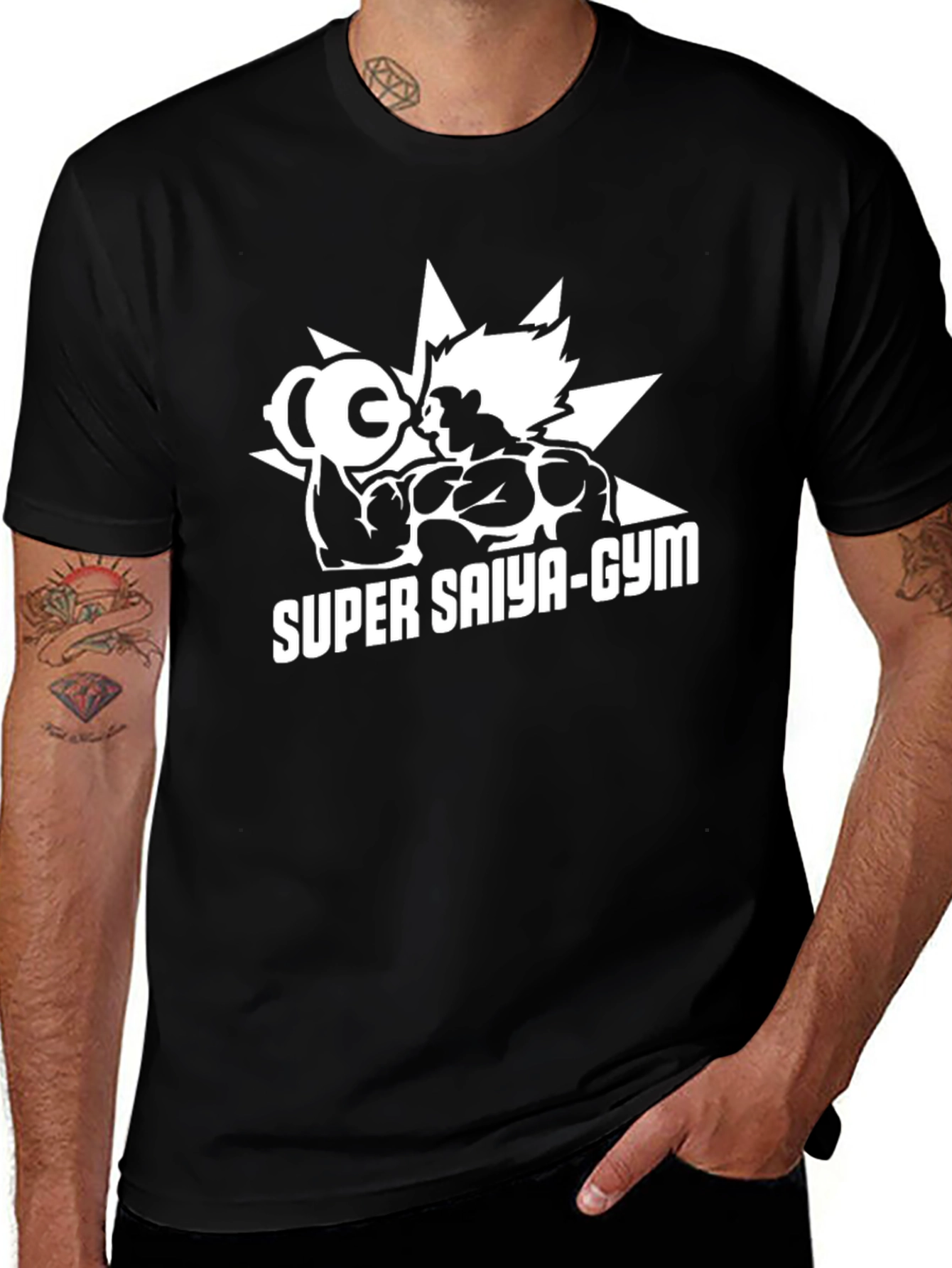 Variant 20 of Super Saiya-Gym Black T-Shirt