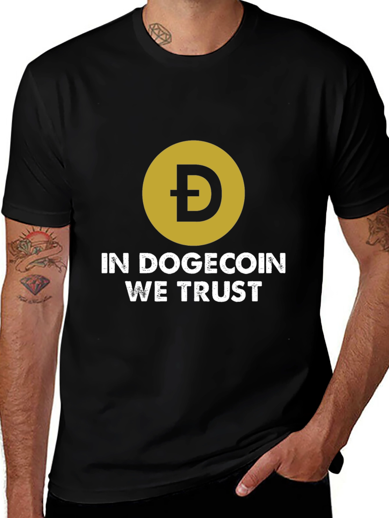 Black In Dogecoin We Trust Black T-Shirt main image