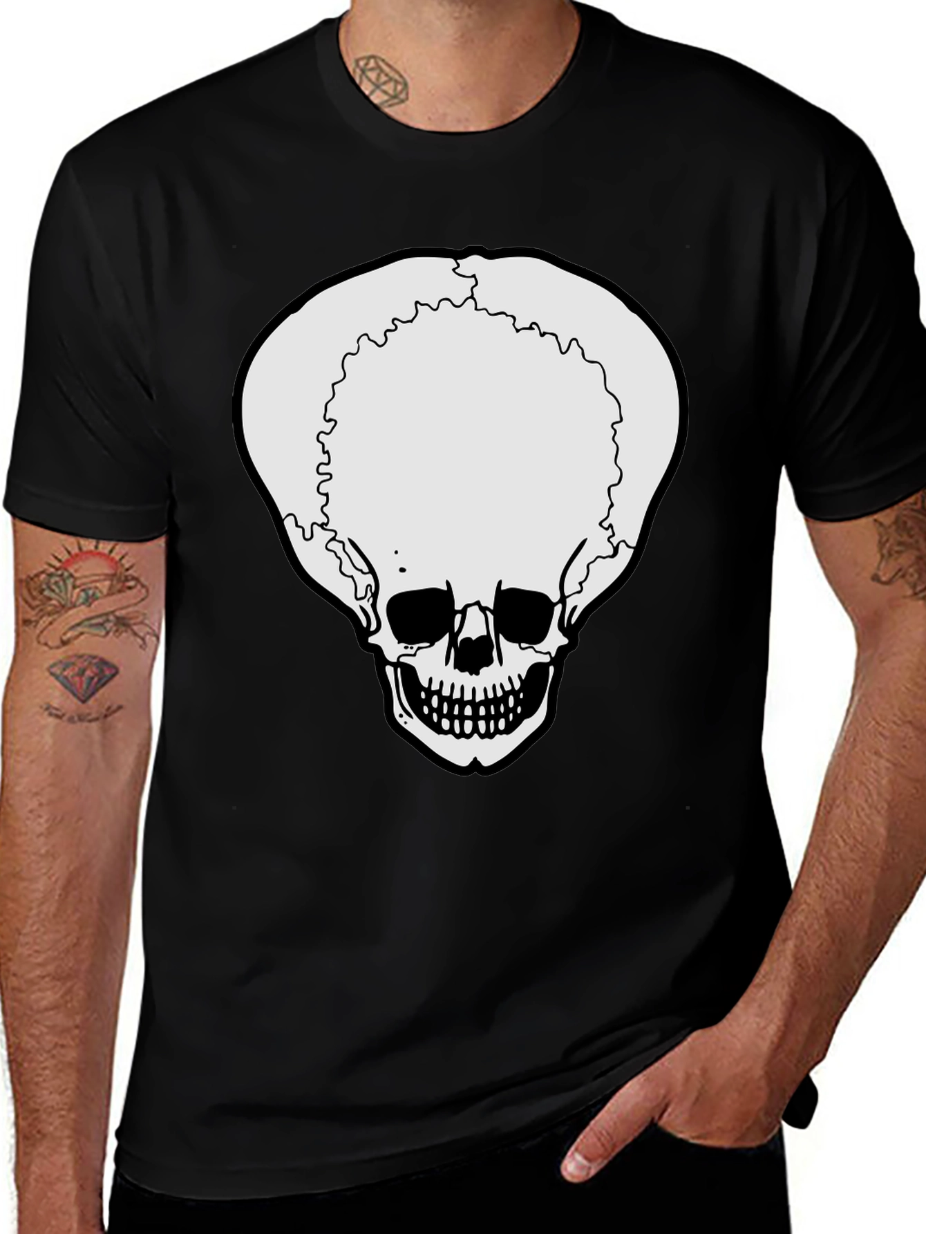 Variant 26 of Skull Graphic Tee - Bold Black T-Shirt