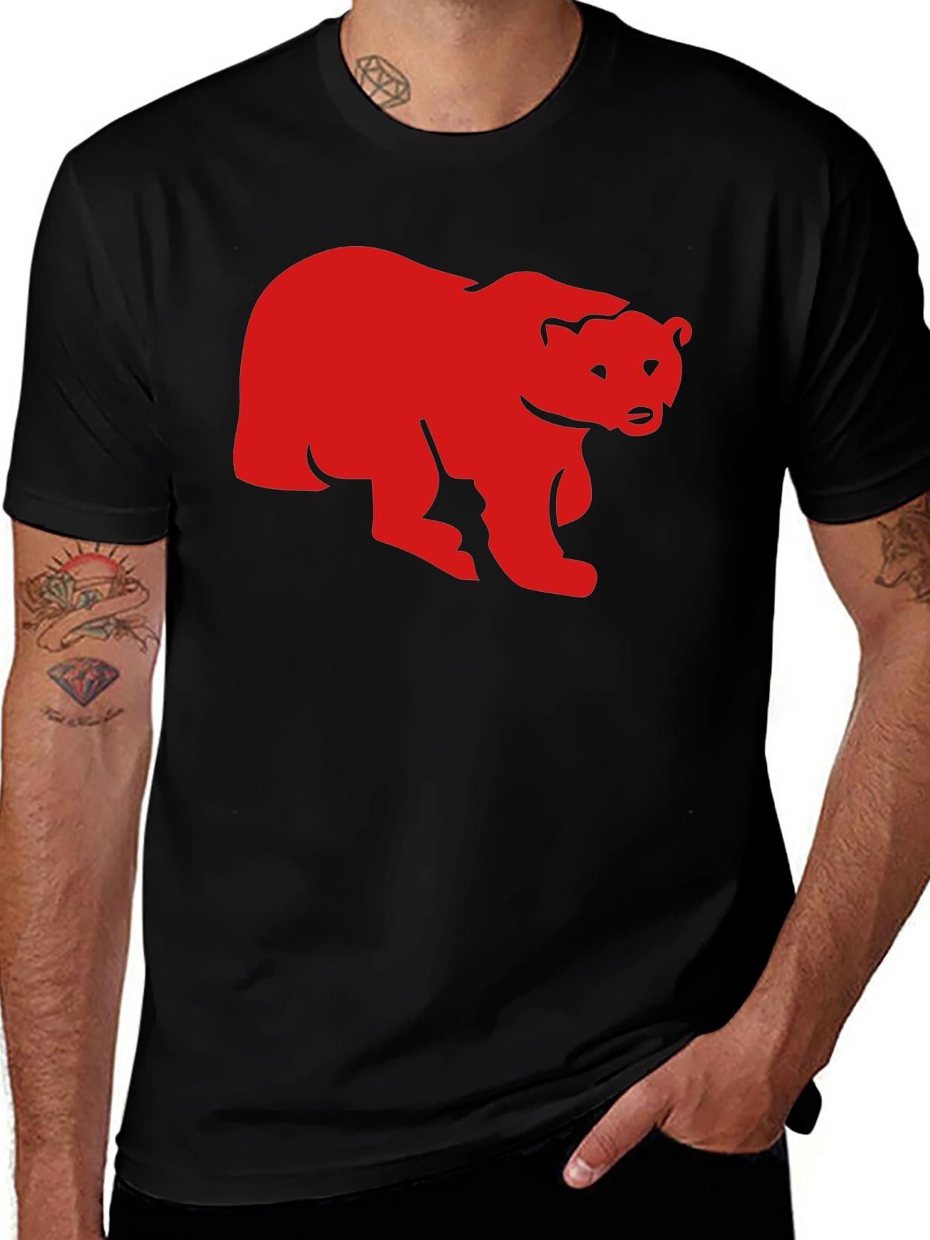 Variant 8 of Bear Graphic Black T-Shirt