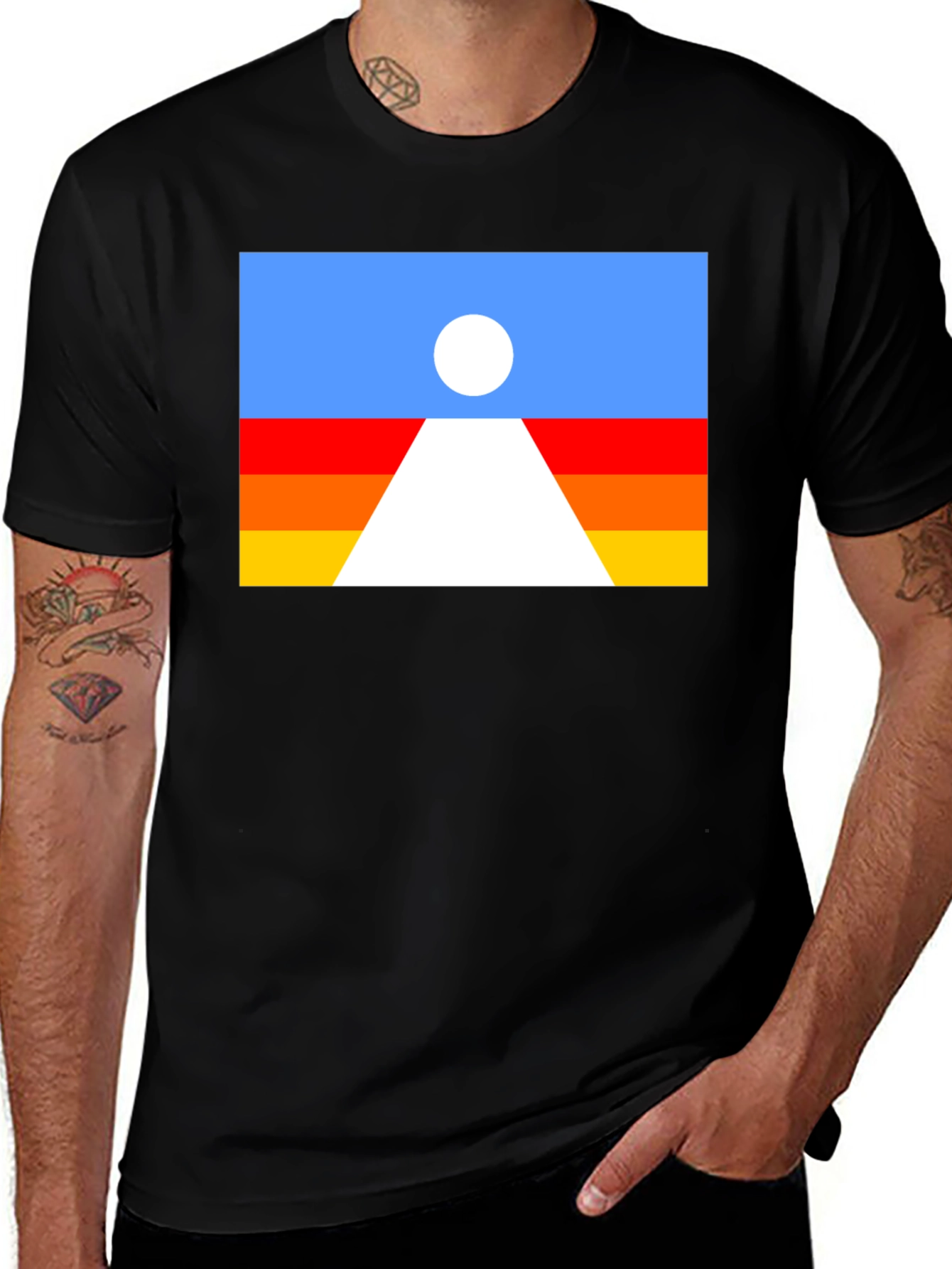 Variant 7 of Retro Desert Landscape Graphic Tee - Black