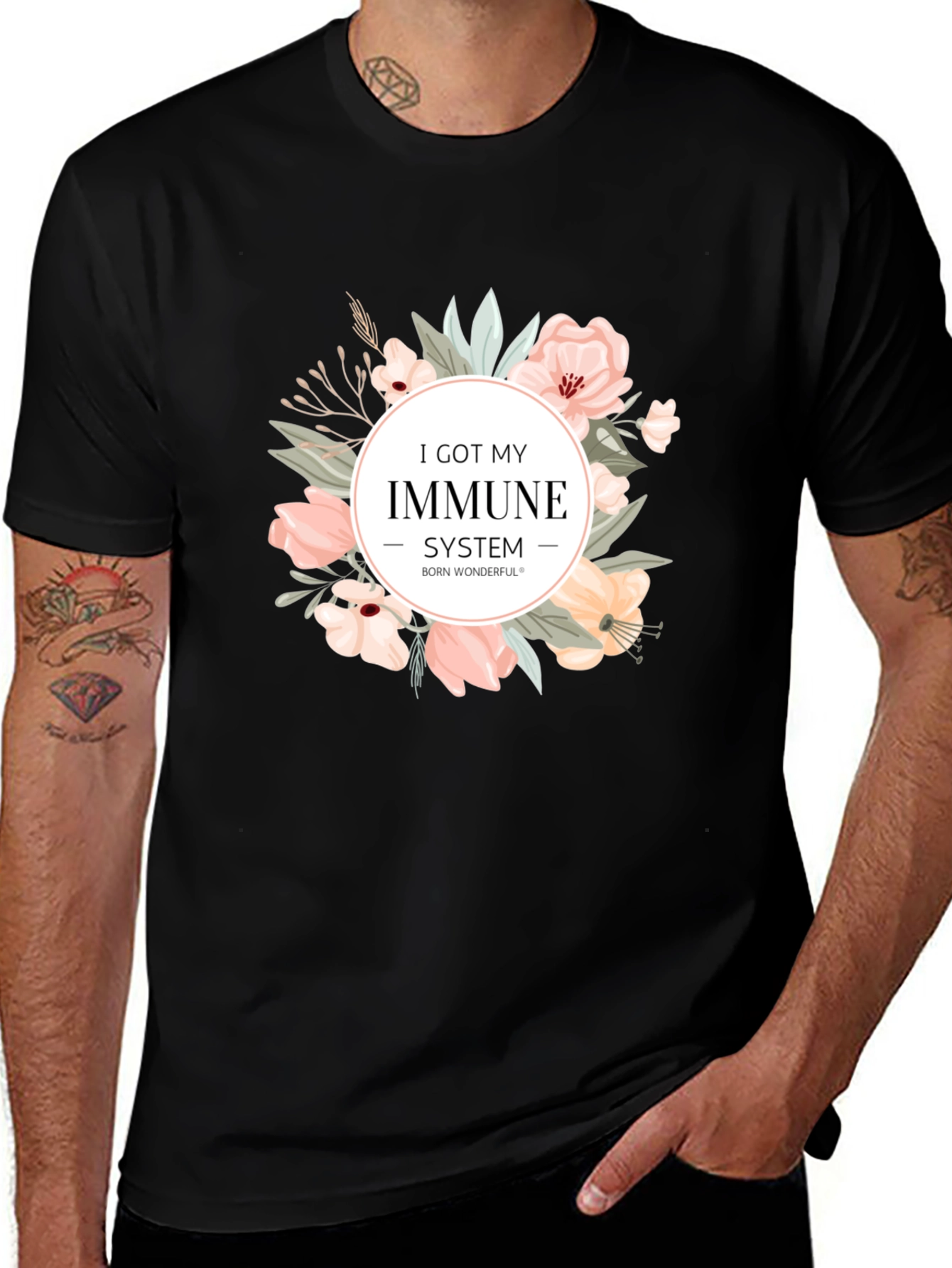Variant 19 of Floral Immune System Graphic Tee - Unisex Comfort
