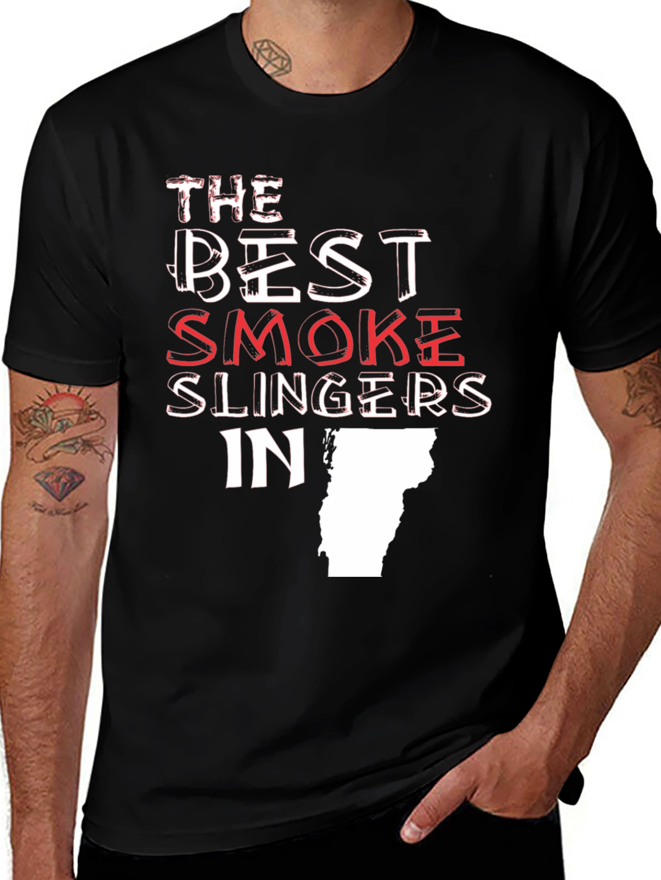 Best Smoke Slingers in Vermont Black Graphic T-Shirt