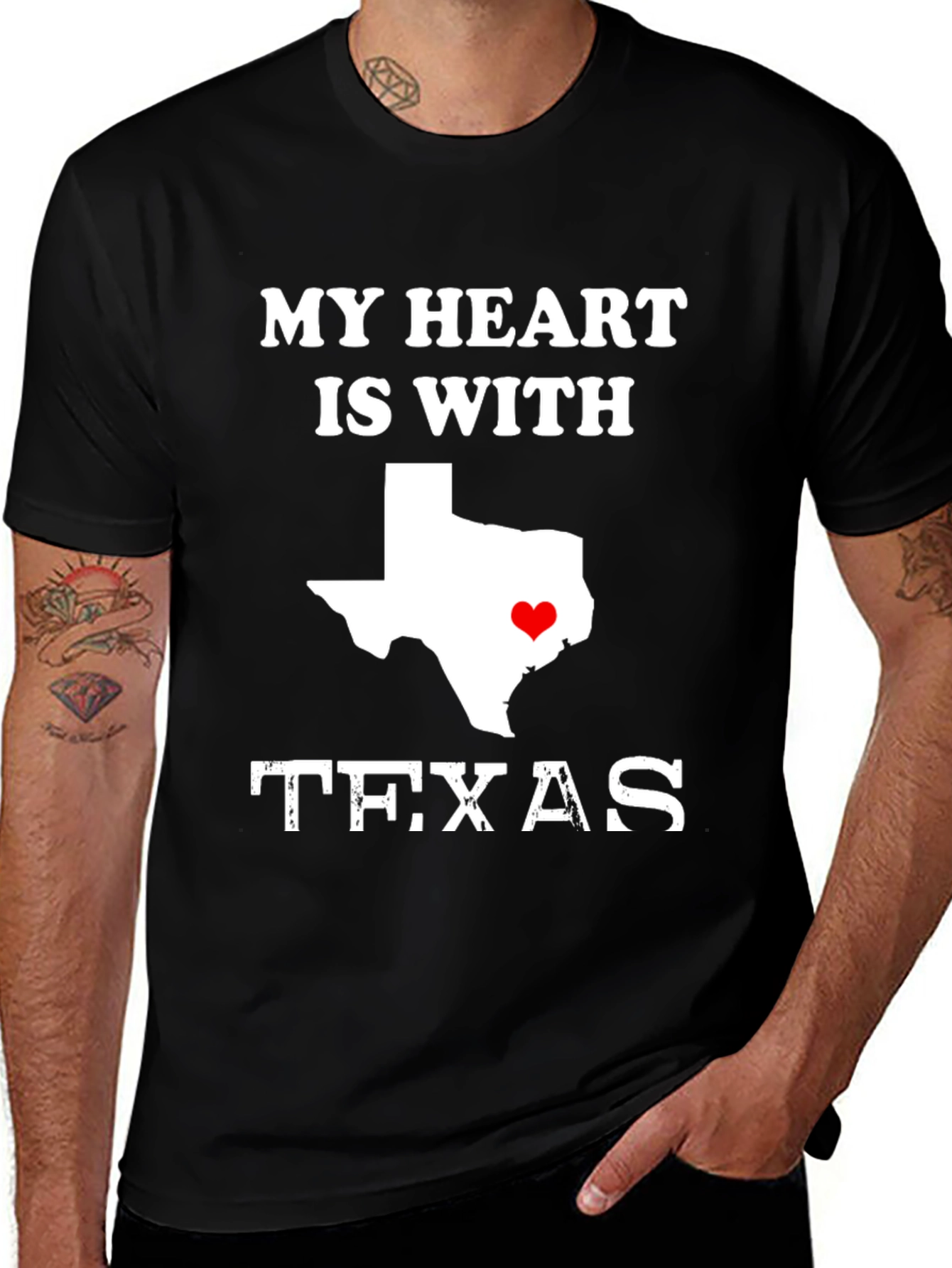 My Heart is With Texas Graphic T-Shirt